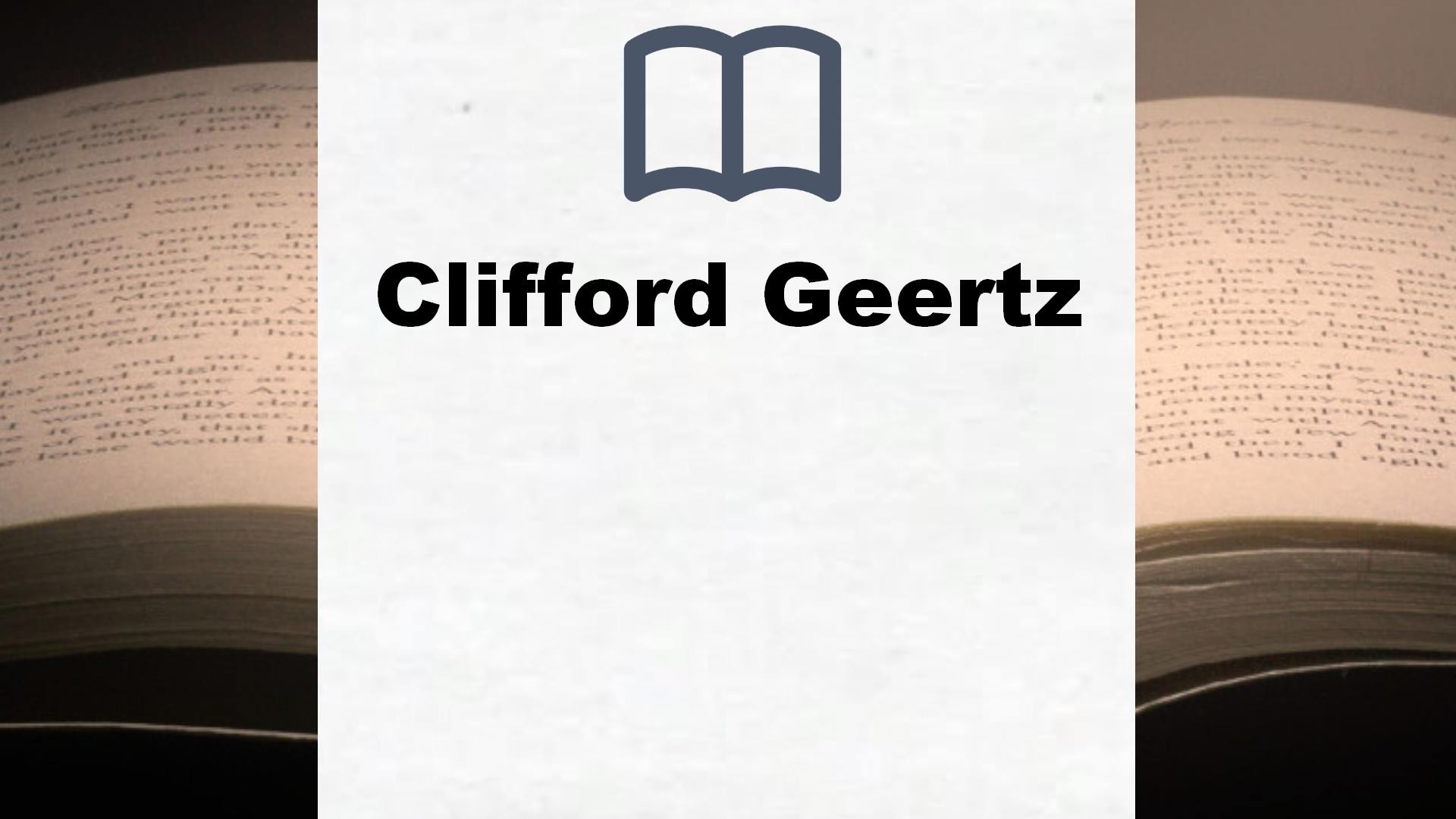 Libros Clifford Geertz