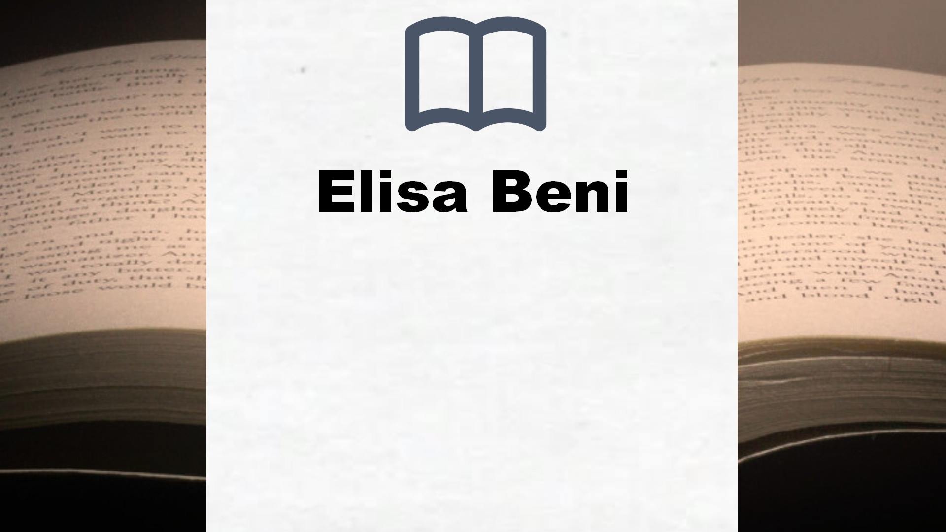 Libros Elisa Beni