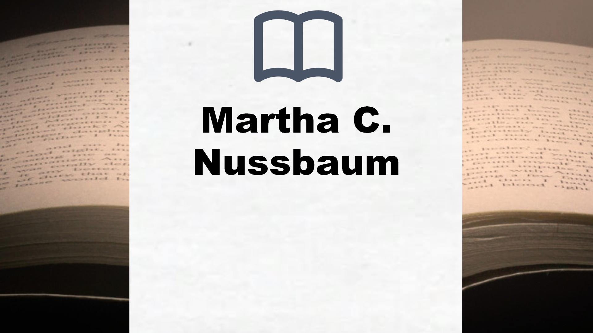 Libros Martha C. Nussbaum