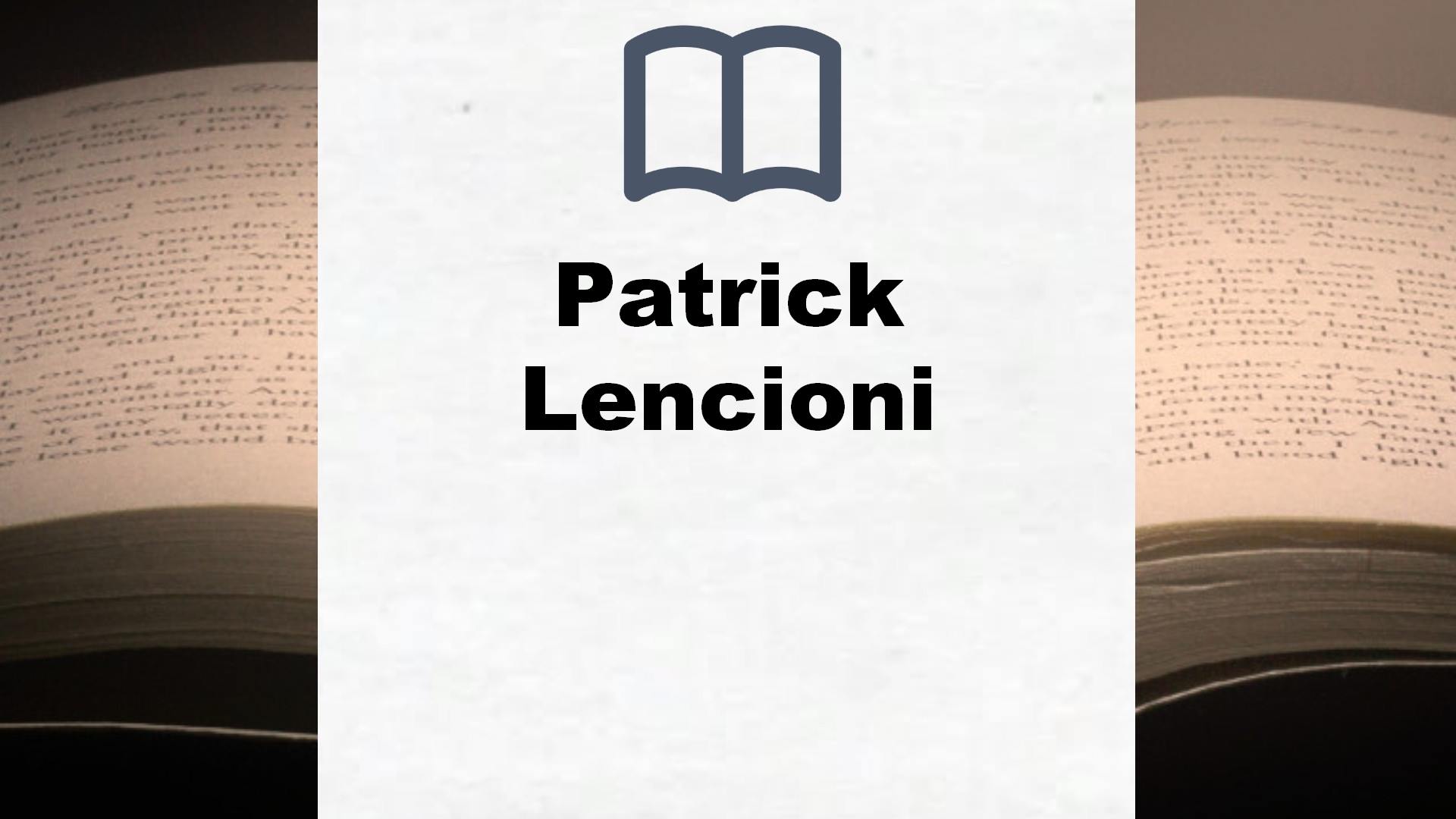 Libros Patrick Lencioni