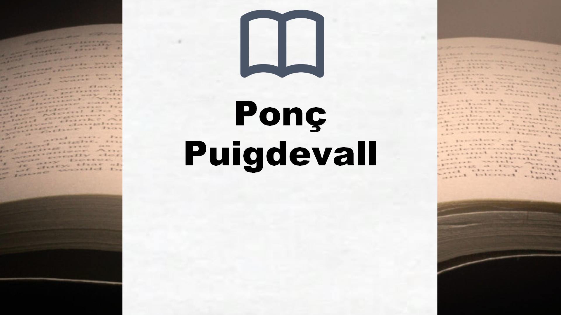 Libros Ponç Puigdevall