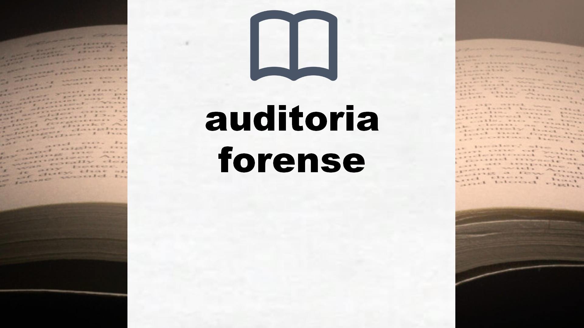 Libros sobre auditoria forense