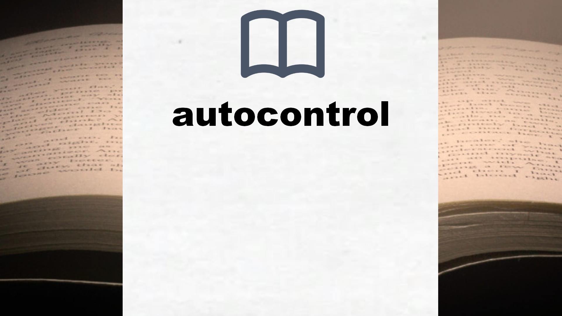 Libros sobre autocontrol