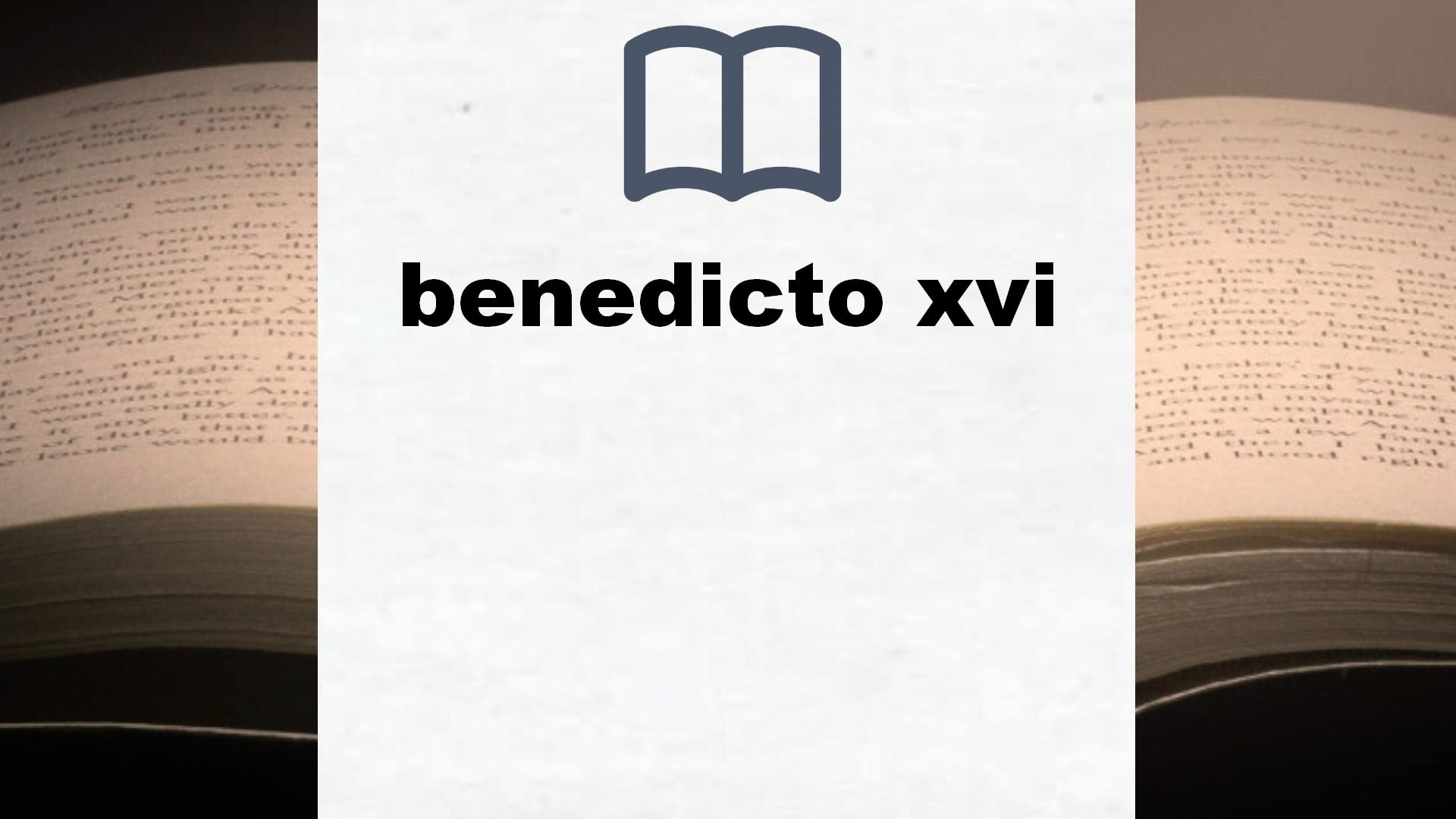 Libros sobre benedicto xvi