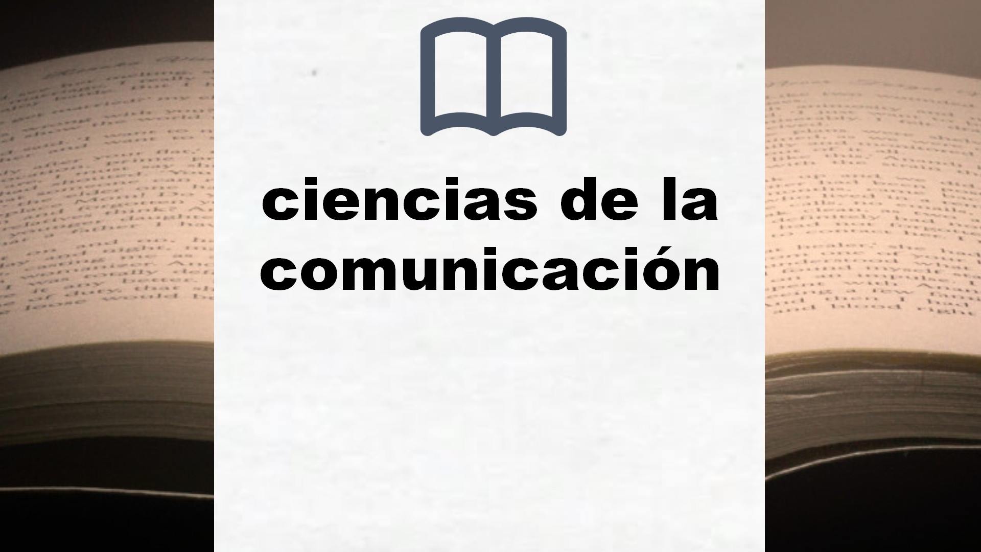 Libros sobre ciencias de la comunicación