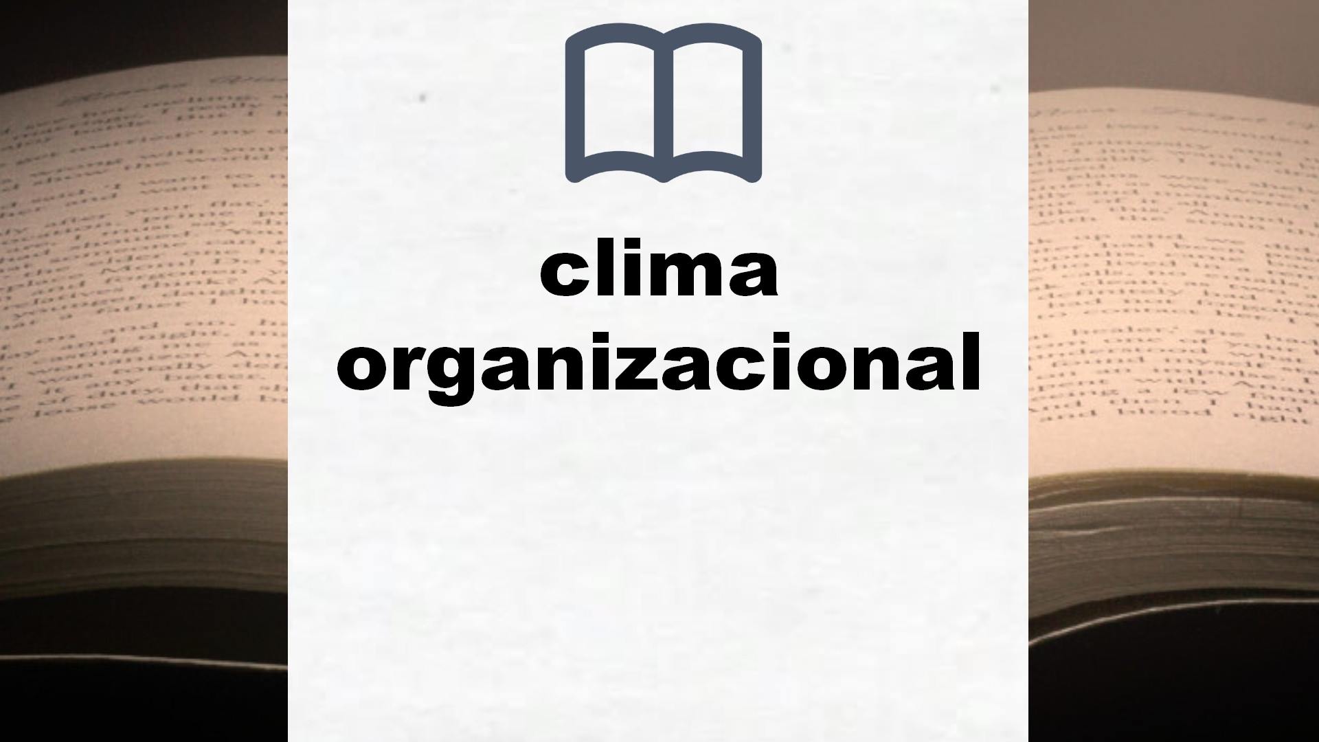 Libros sobre clima organizacional