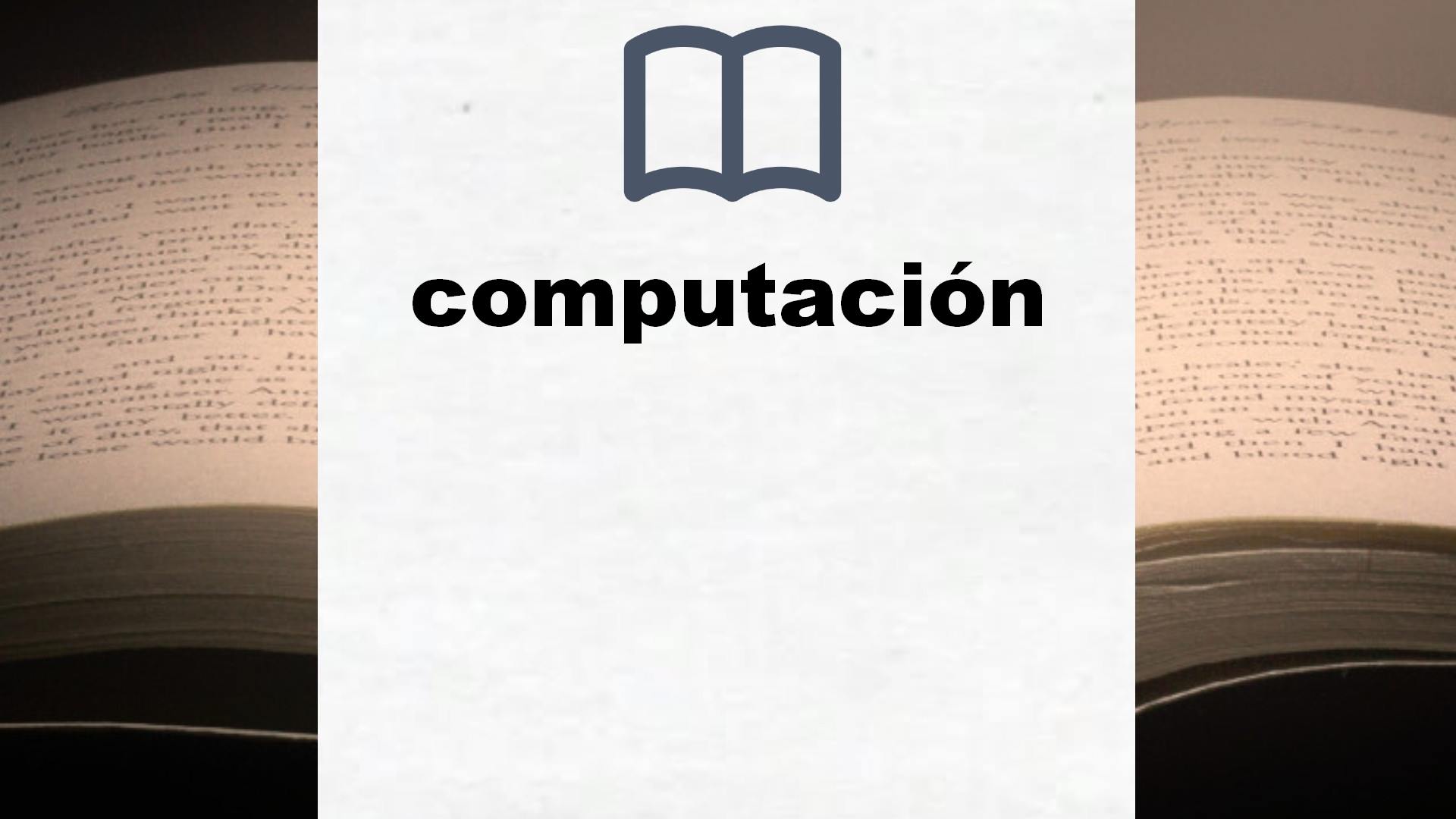 Libros sobre computación