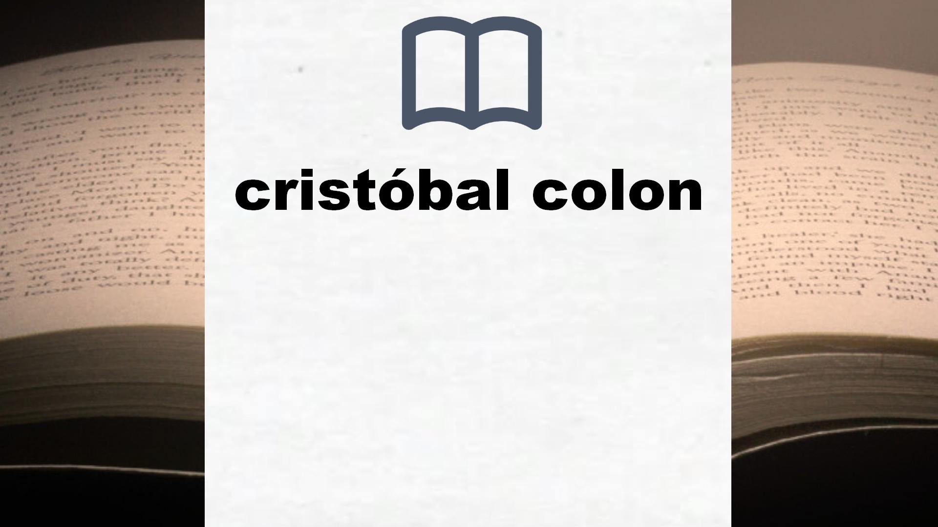 Libros sobre cristóbal colon