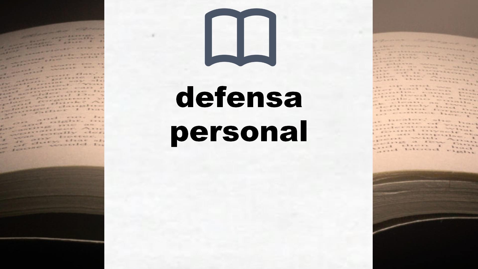 Libros sobre defensa personal