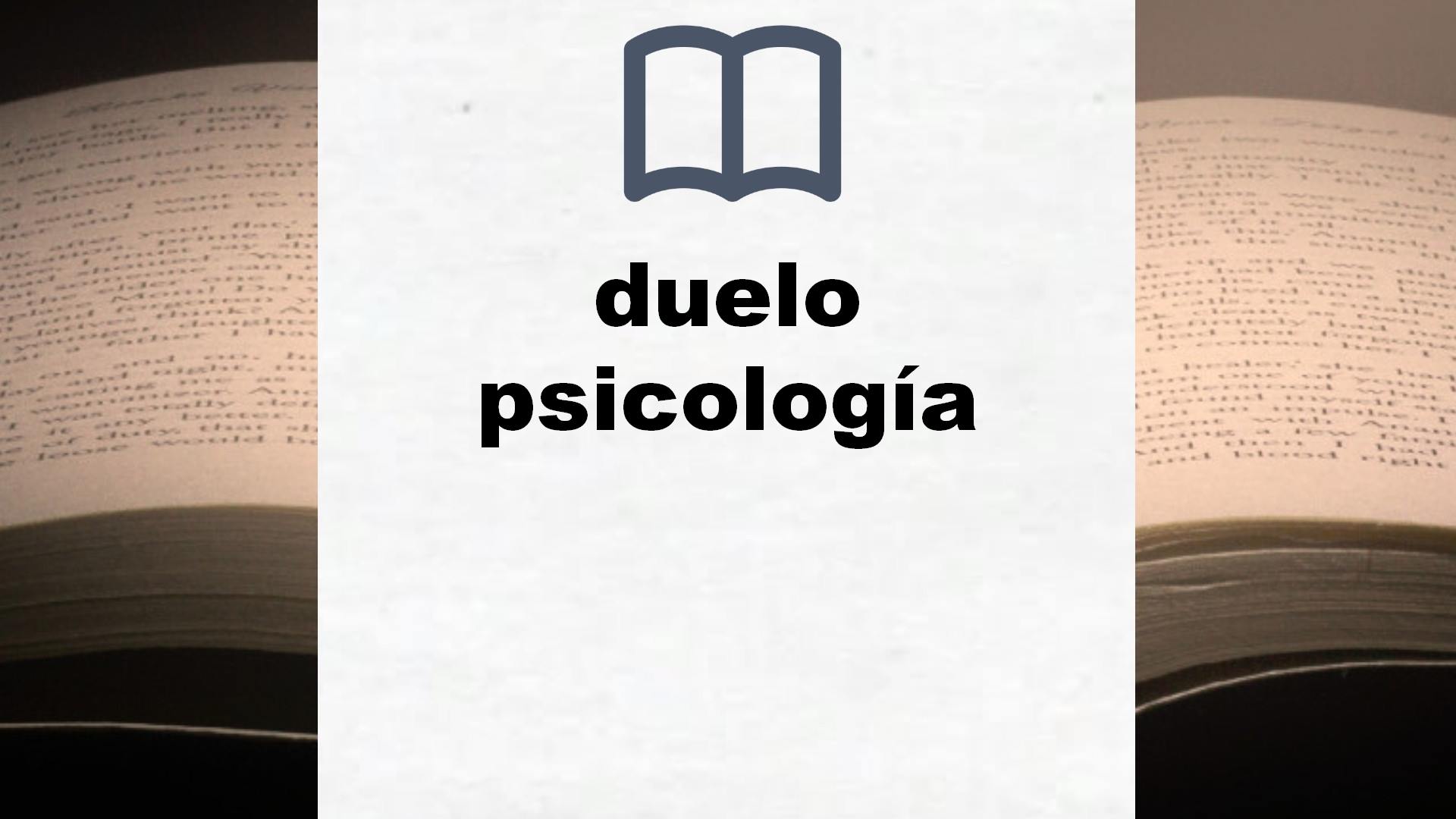 Libros sobre duelo psicología