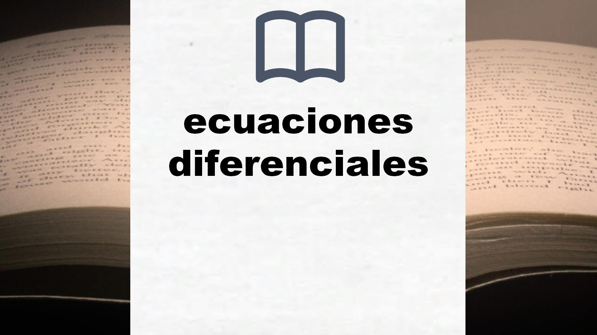 Libros sobre ecuaciones diferenciales