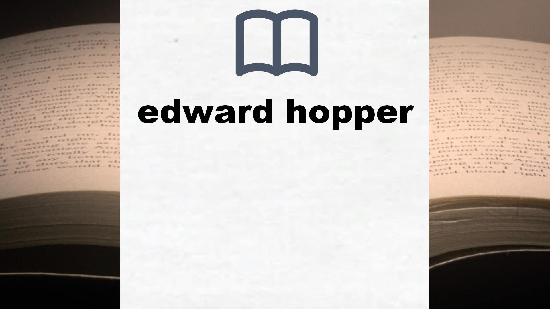 Libros sobre edward hopper