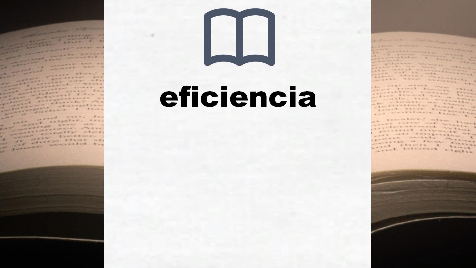 Libros sobre eficiencia