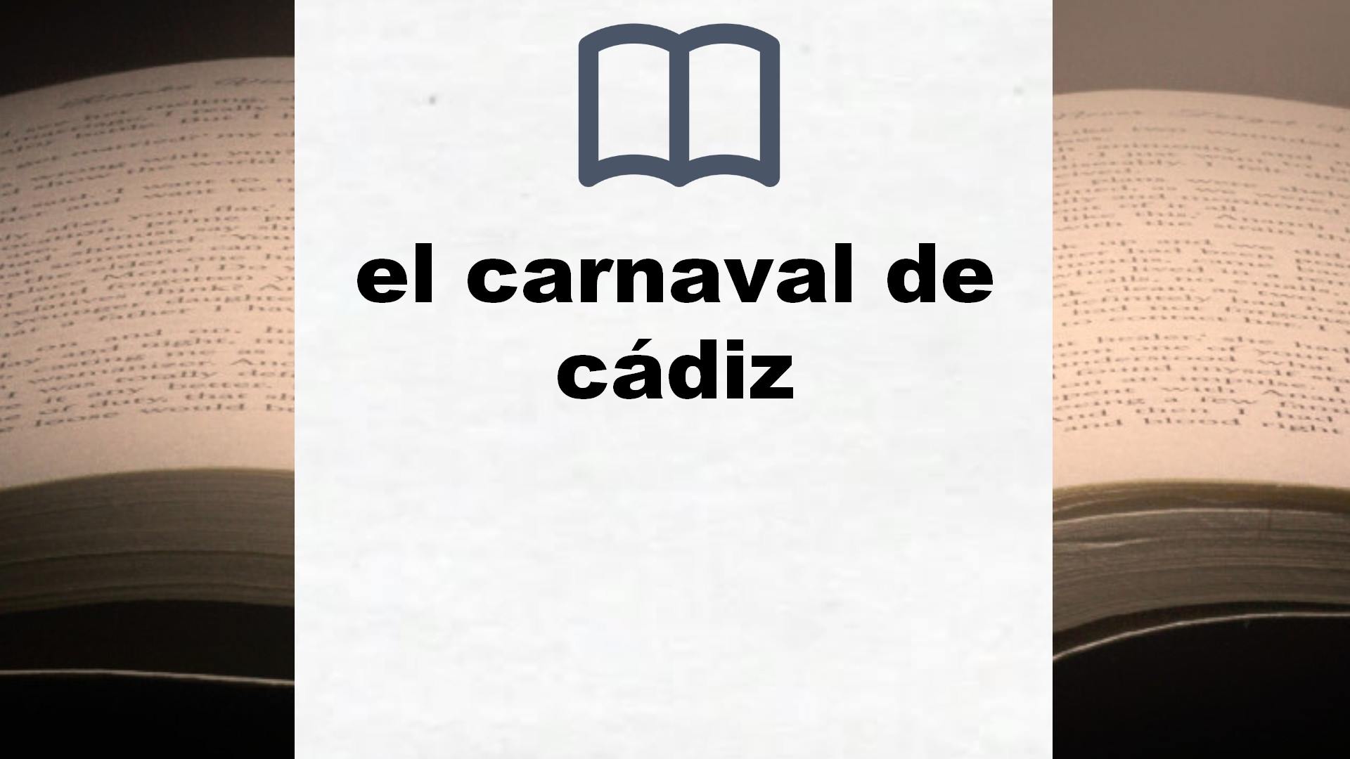 Libros sobre el carnaval de cádiz