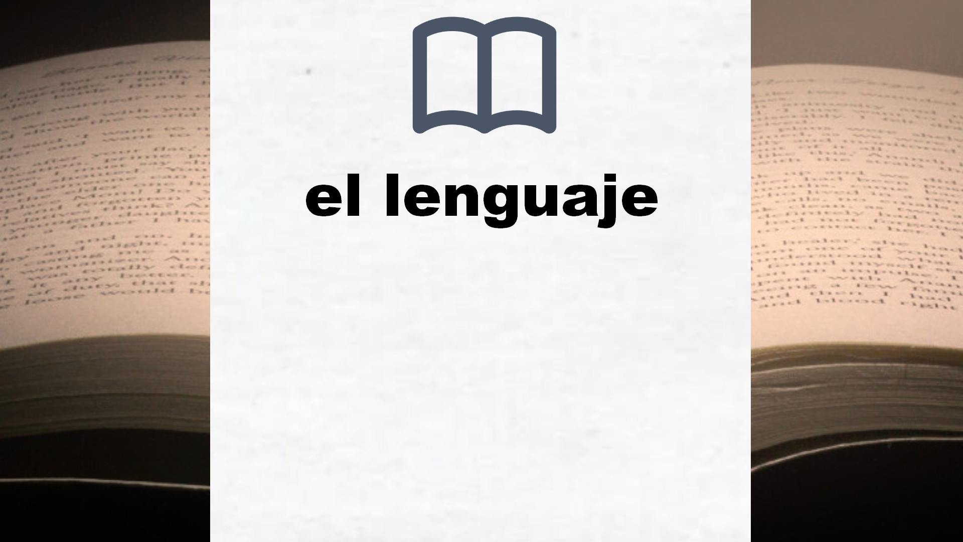 Libros sobre el lenguaje