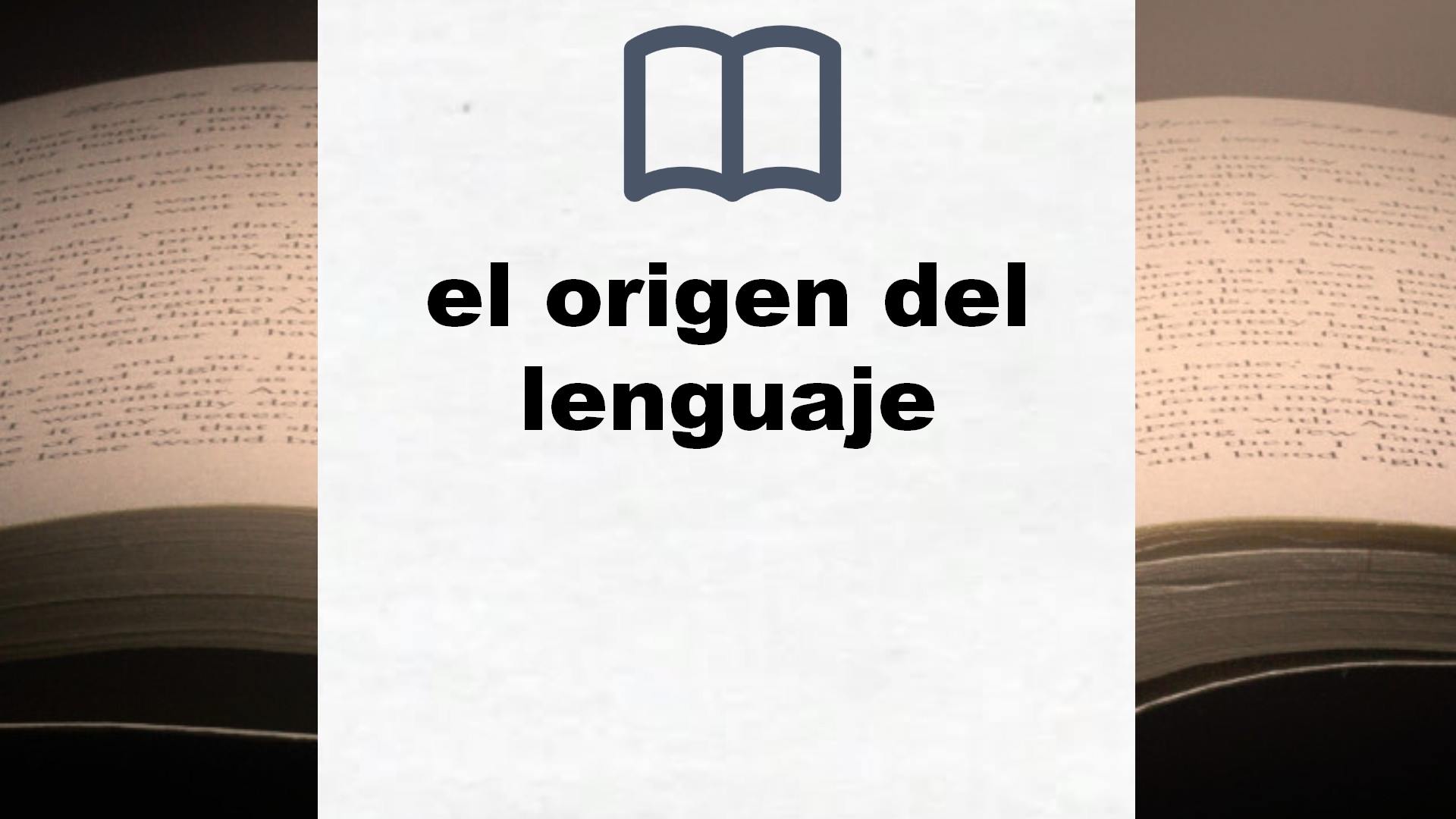 Libros sobre el origen del lenguaje