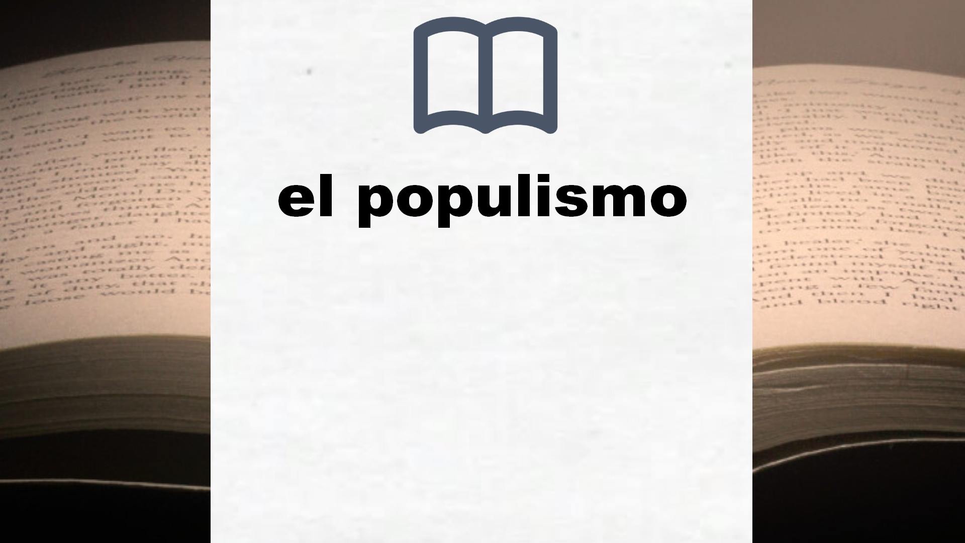 Libros sobre el populismo