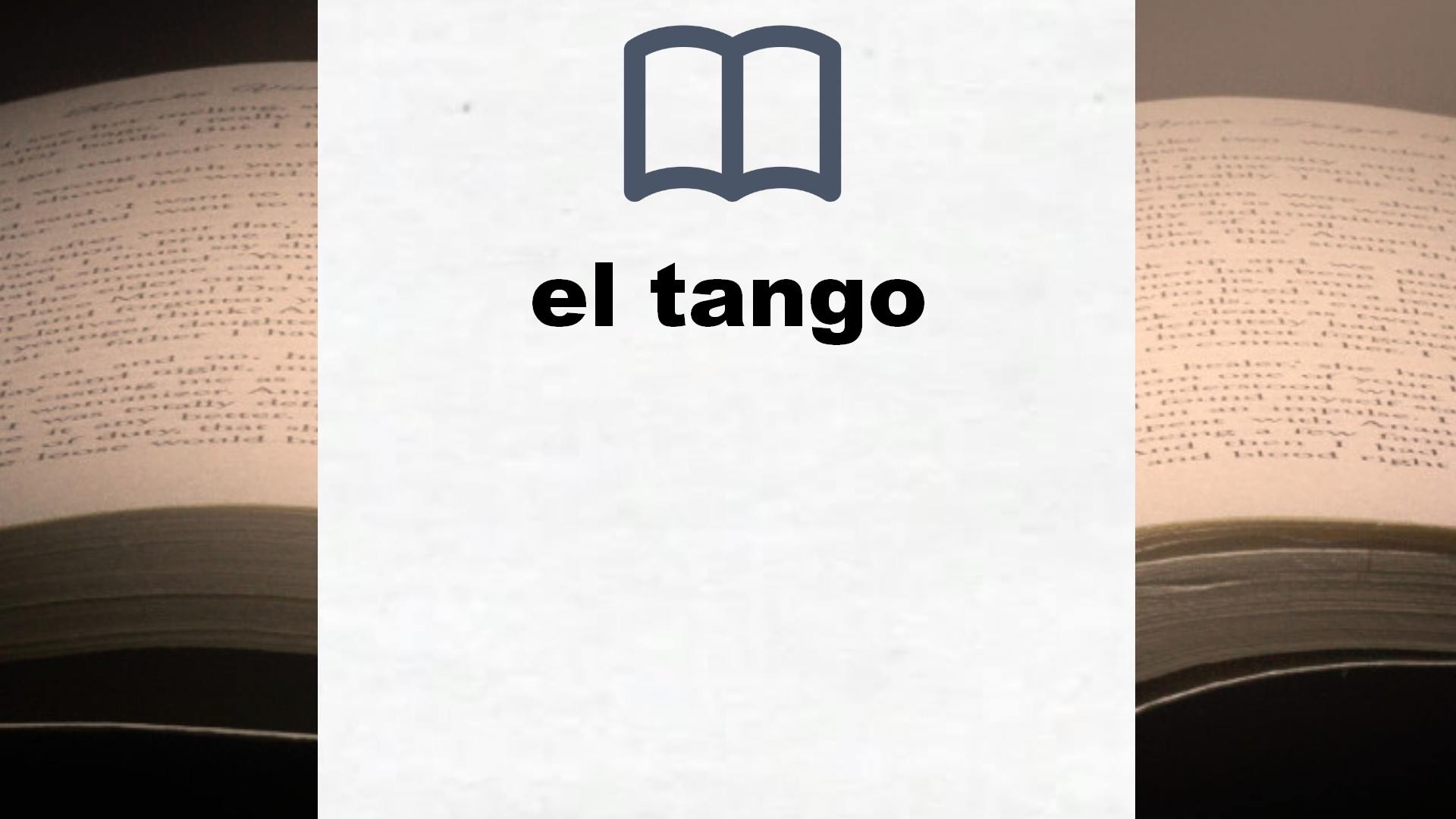 Libros sobre el tango