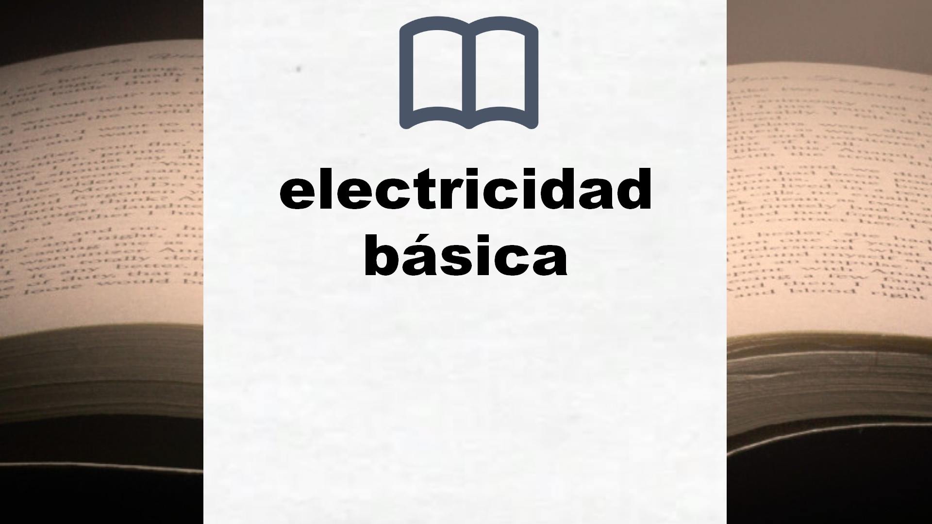 Libros sobre electricidad básica
