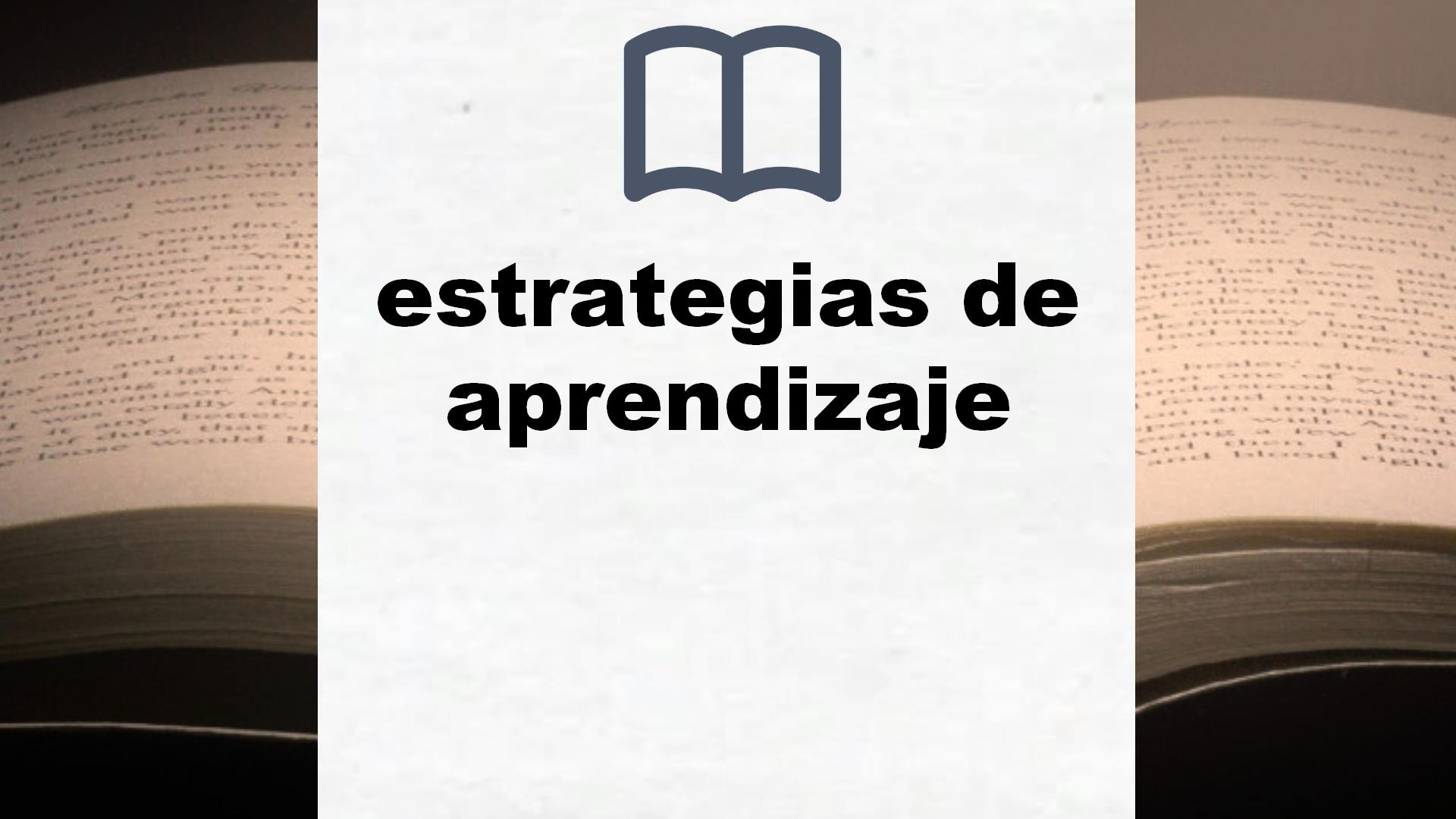 Libros sobre estrategias de aprendizaje