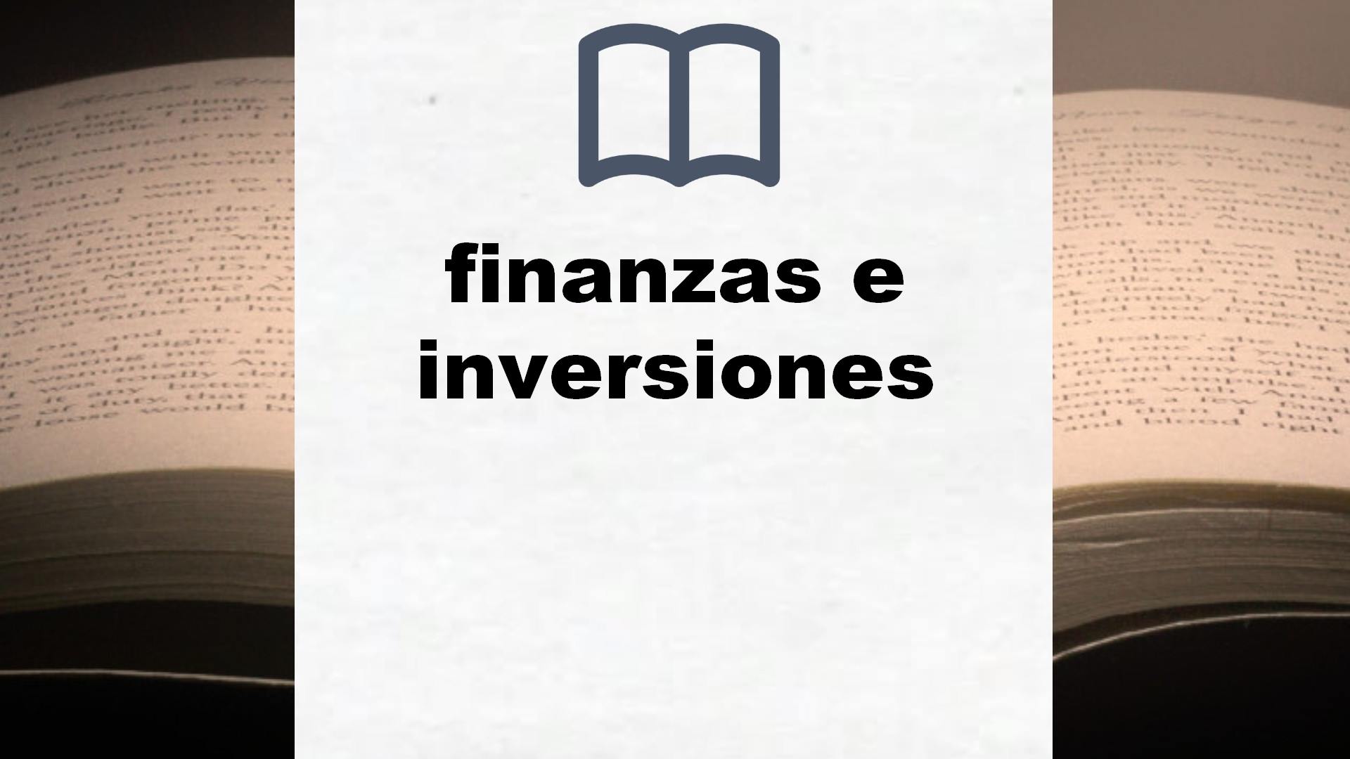 Libros sobre finanzas e inversiones