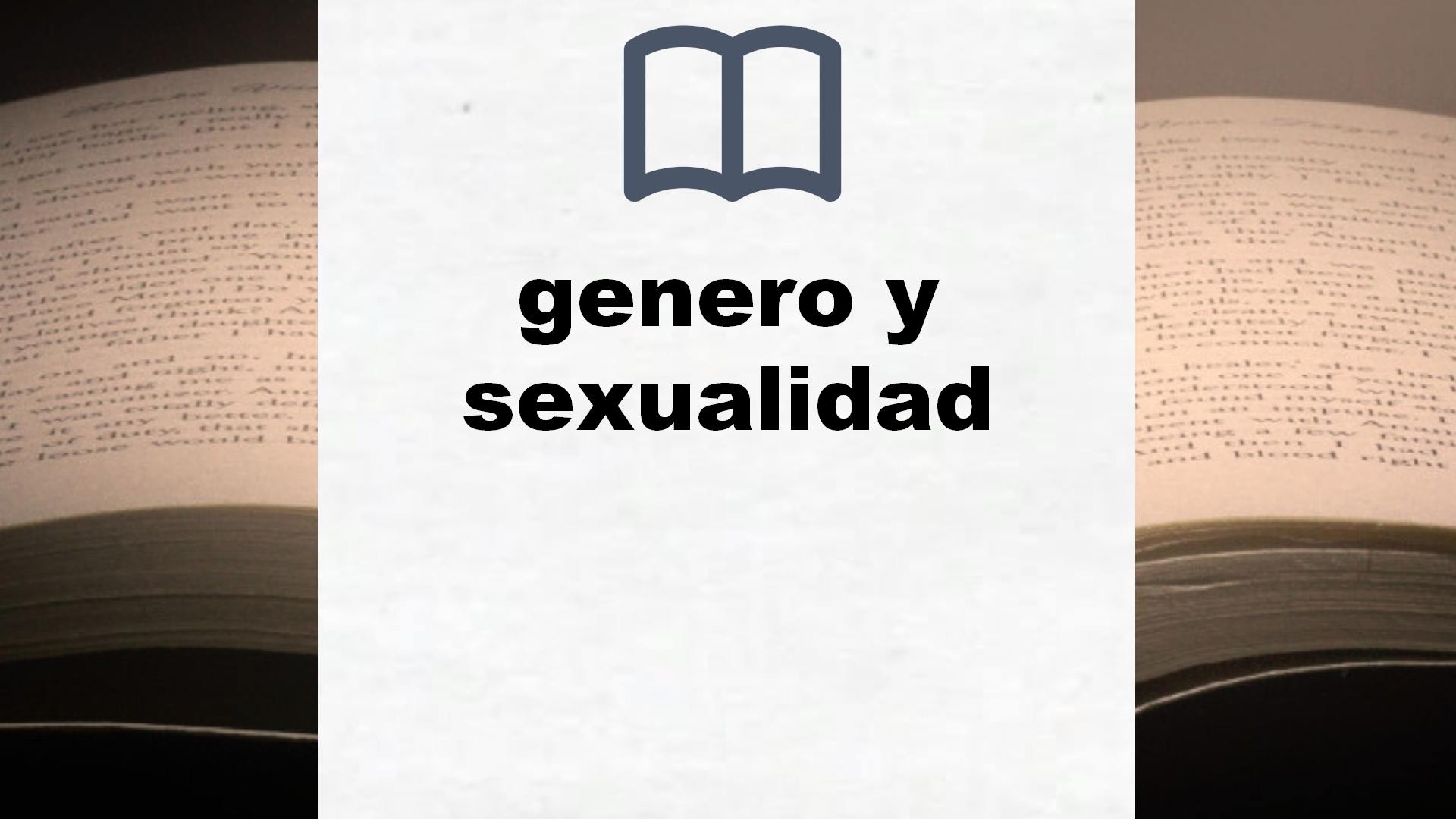 Libros sobre genero y sexualidad