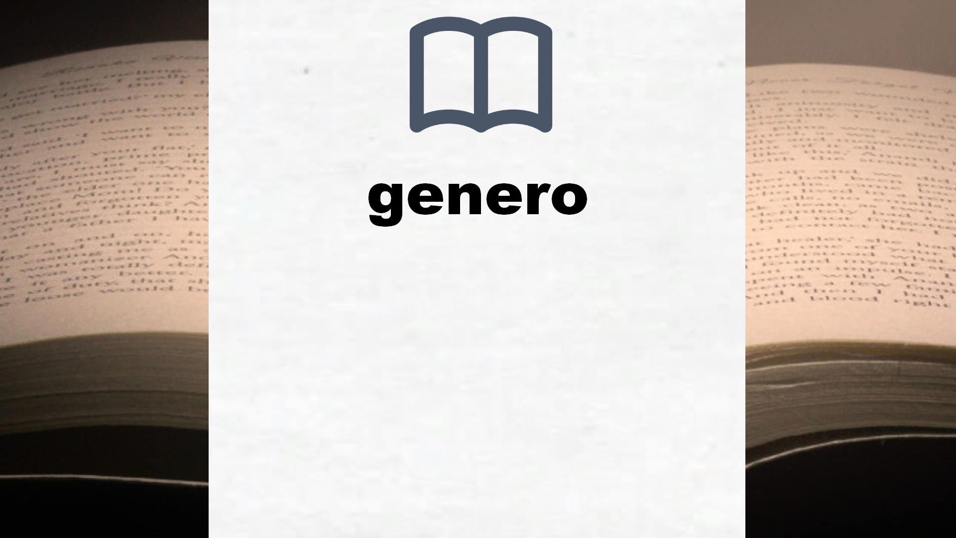 Libros sobre genero