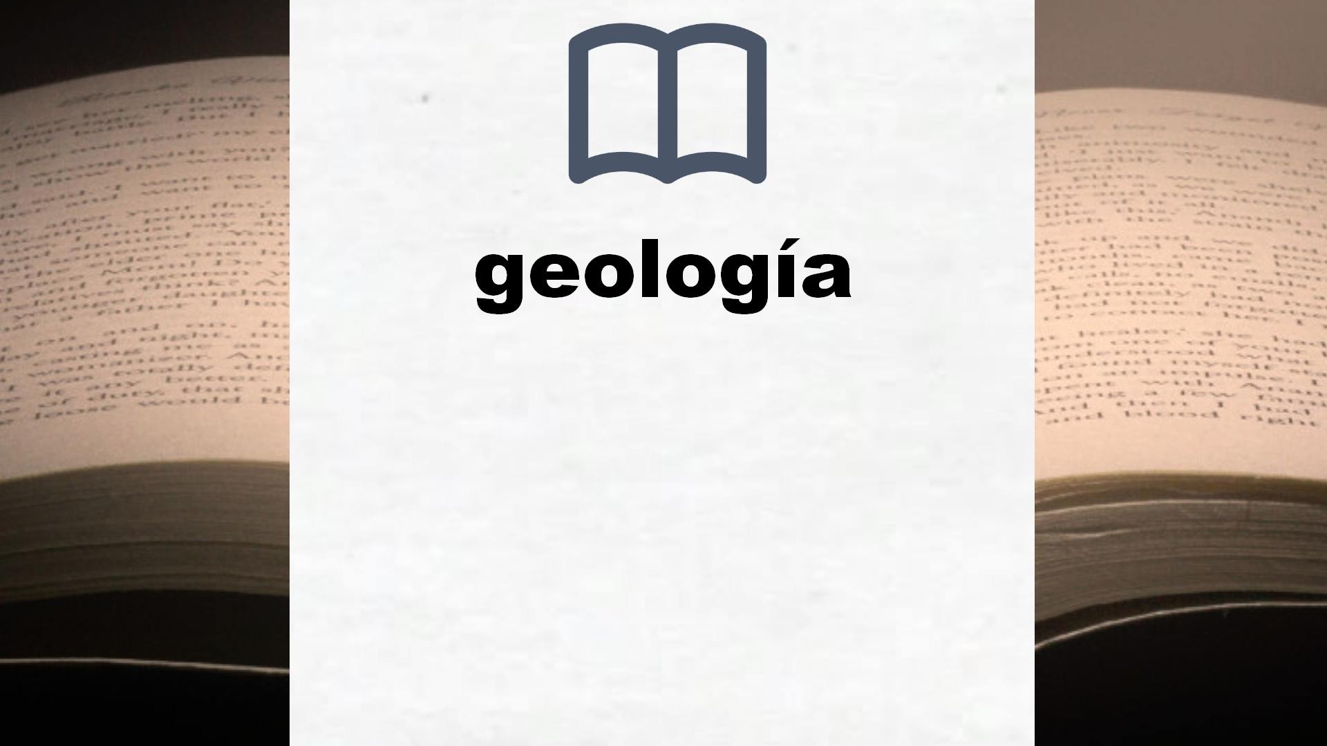 Libros sobre geología