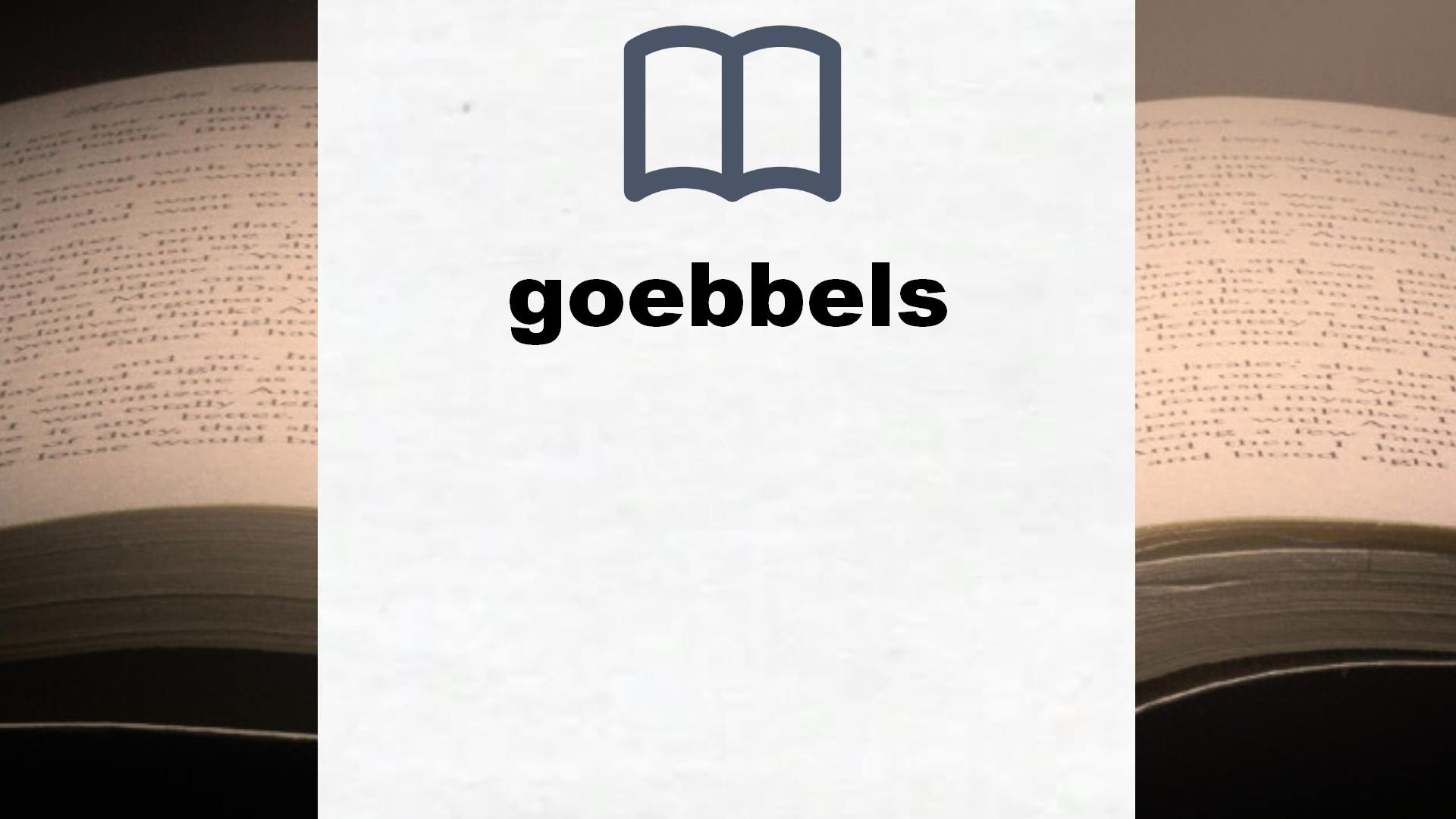 Libros sobre goebbels