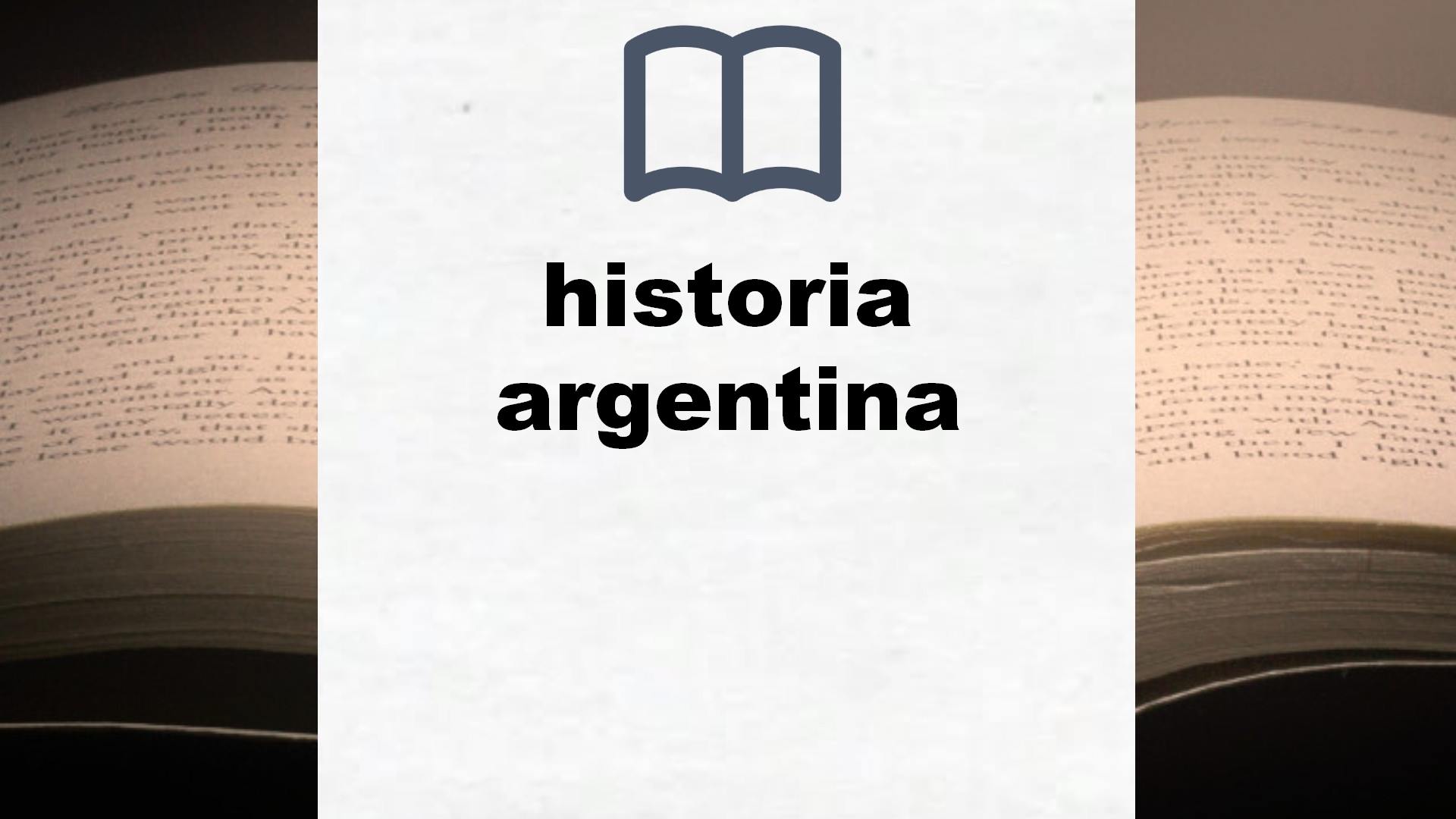Libros sobre historia argentina
