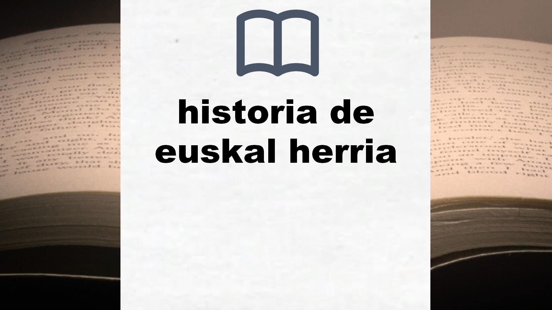 Libros sobre historia de euskal herria