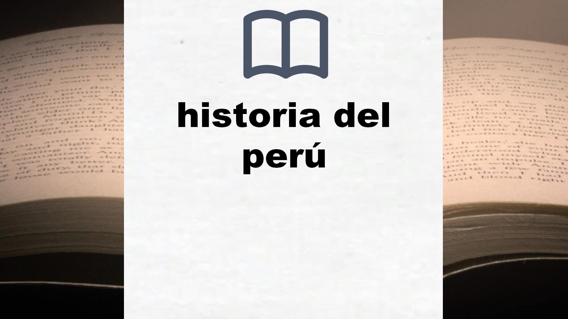Libros sobre historia del perú