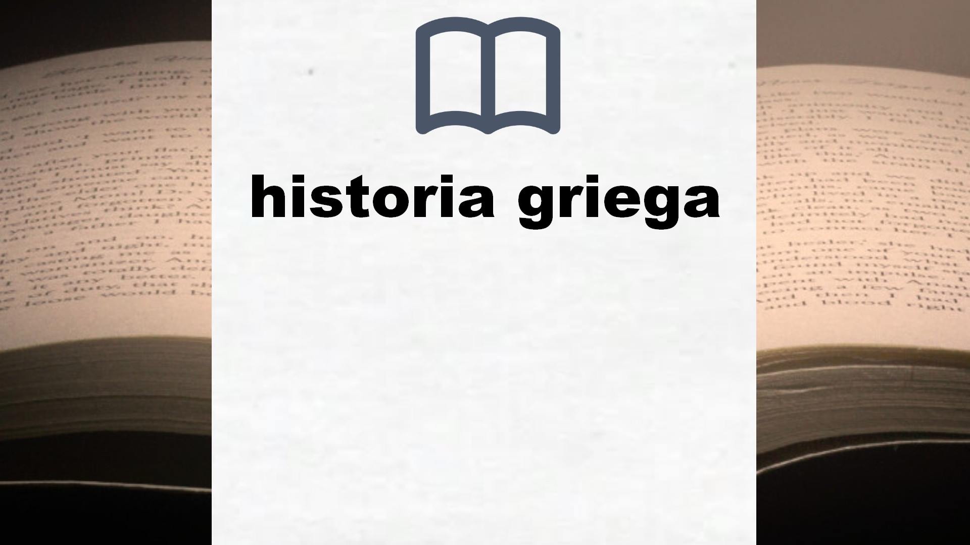 Libros sobre historia griega