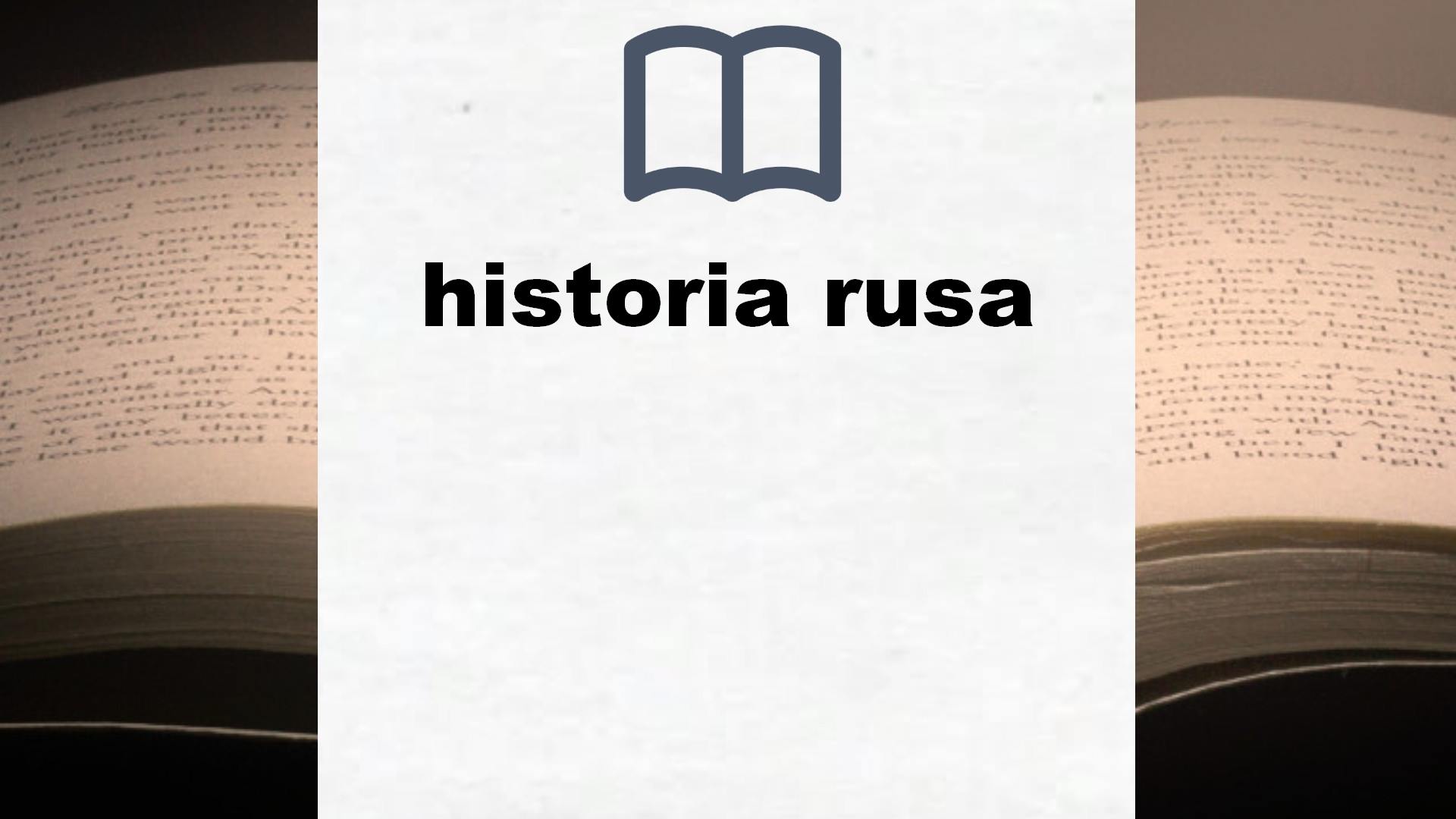 Libros sobre historia rusa