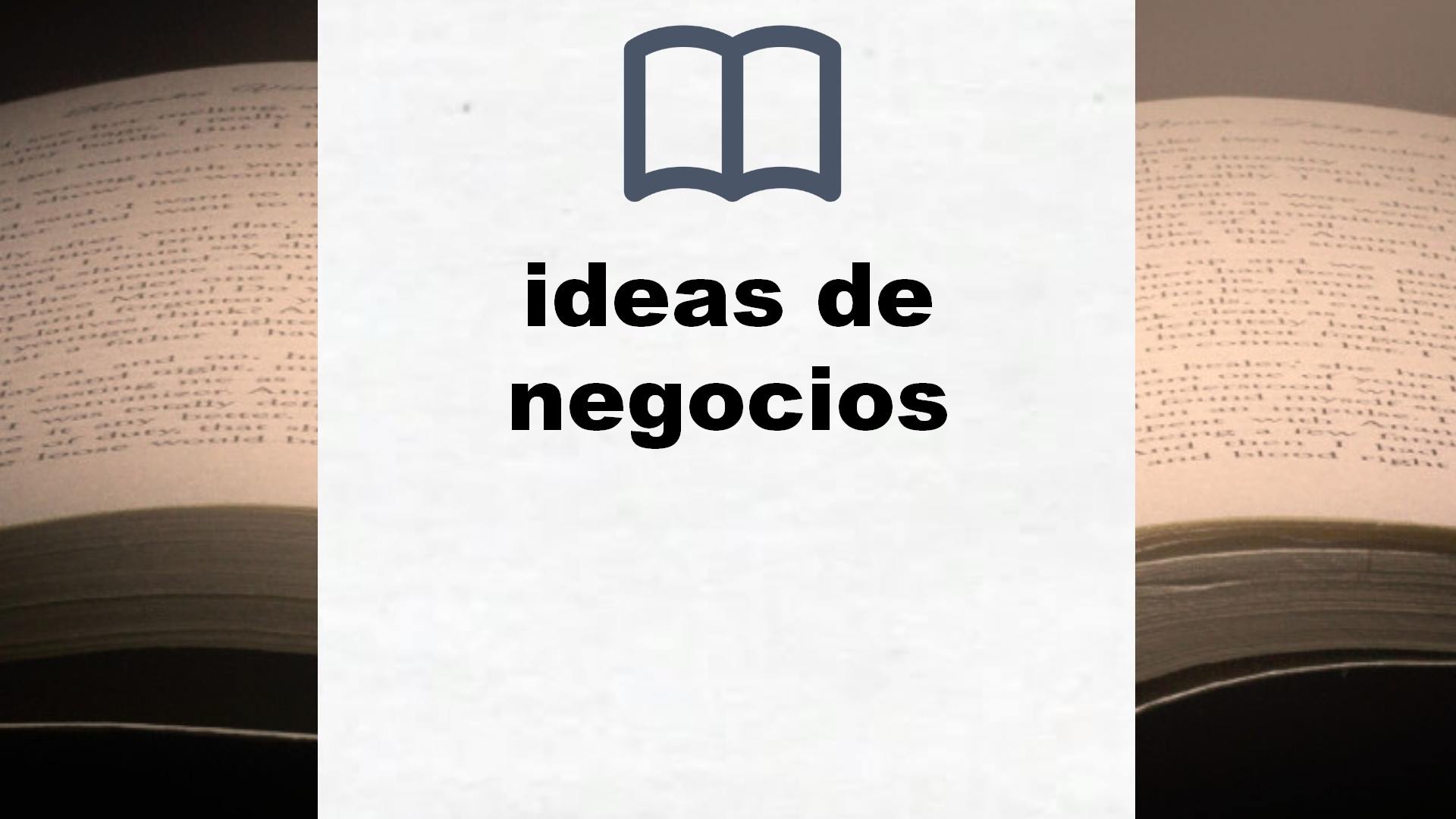 Libros sobre ideas de negocios