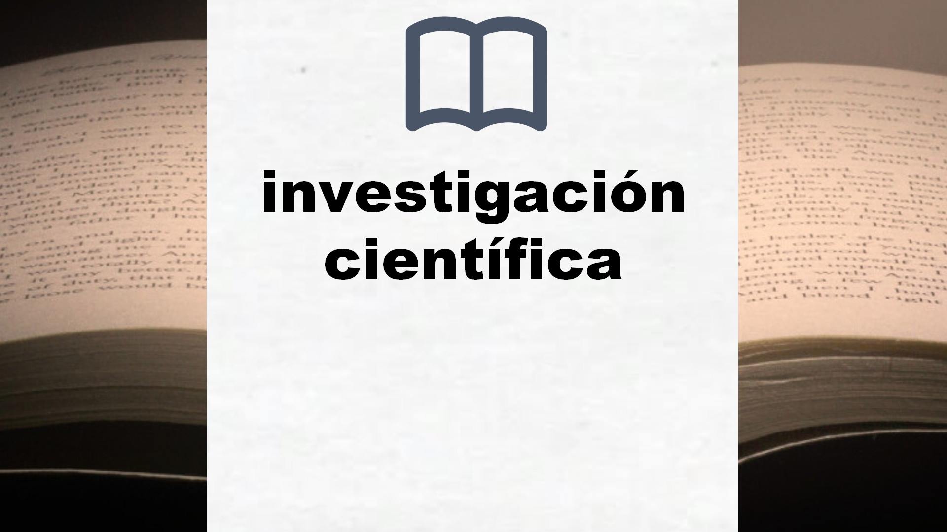 Libros sobre investigación científica