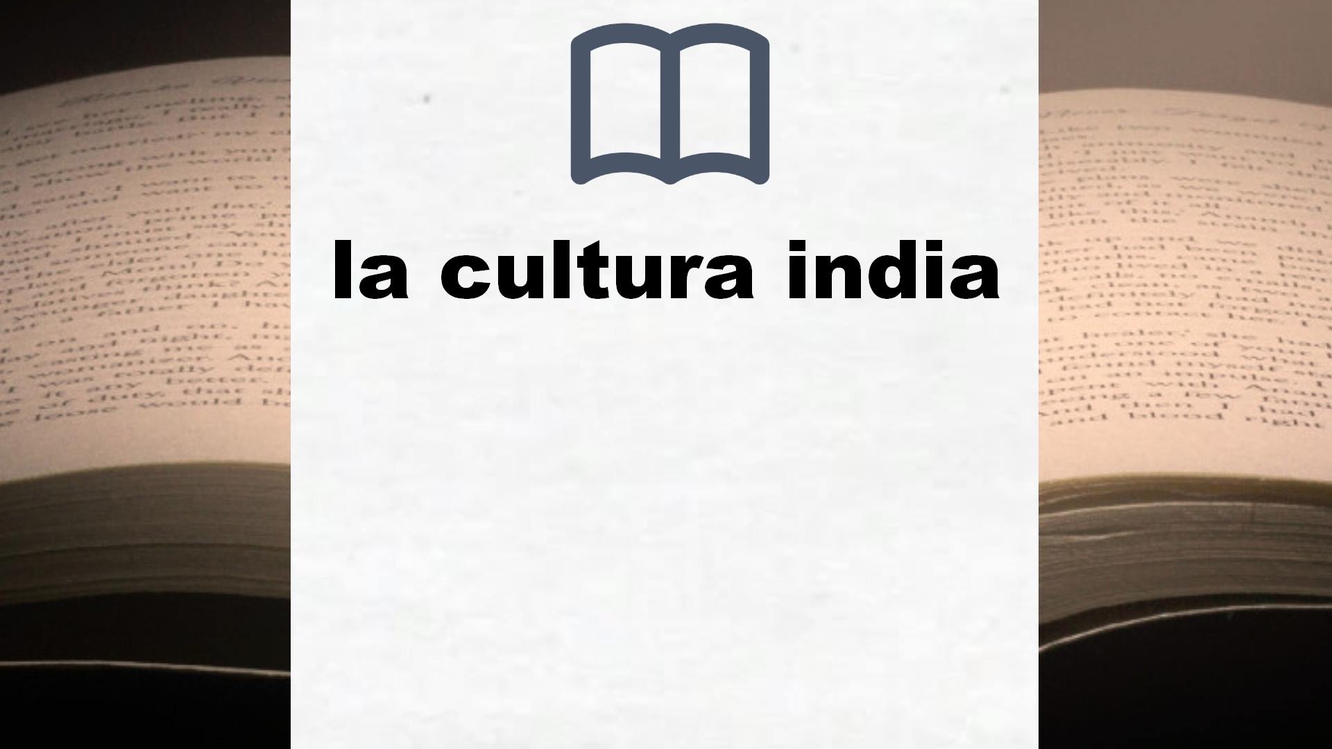 Libros sobre la cultura india