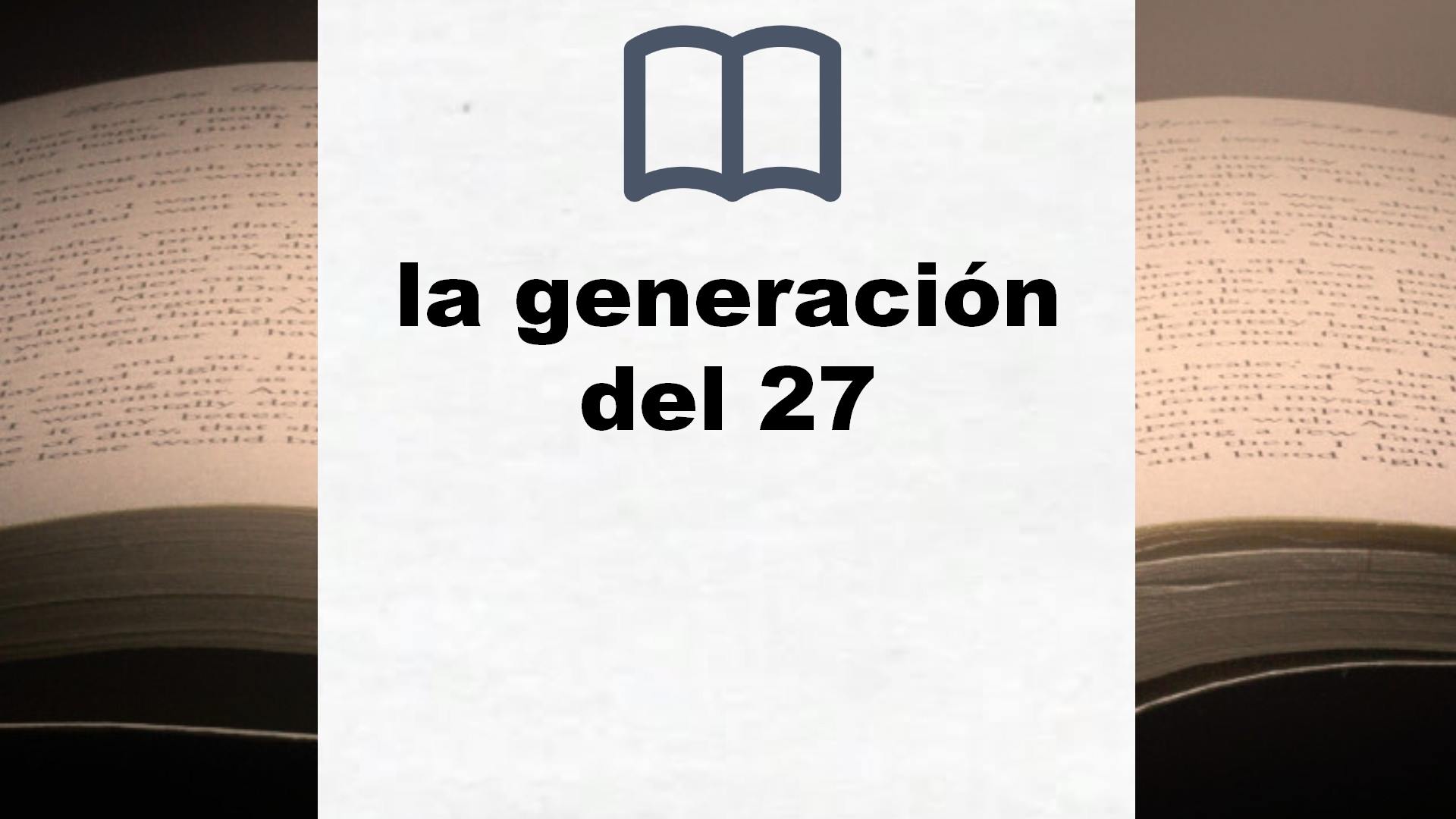 Libros sobre la generación del 27