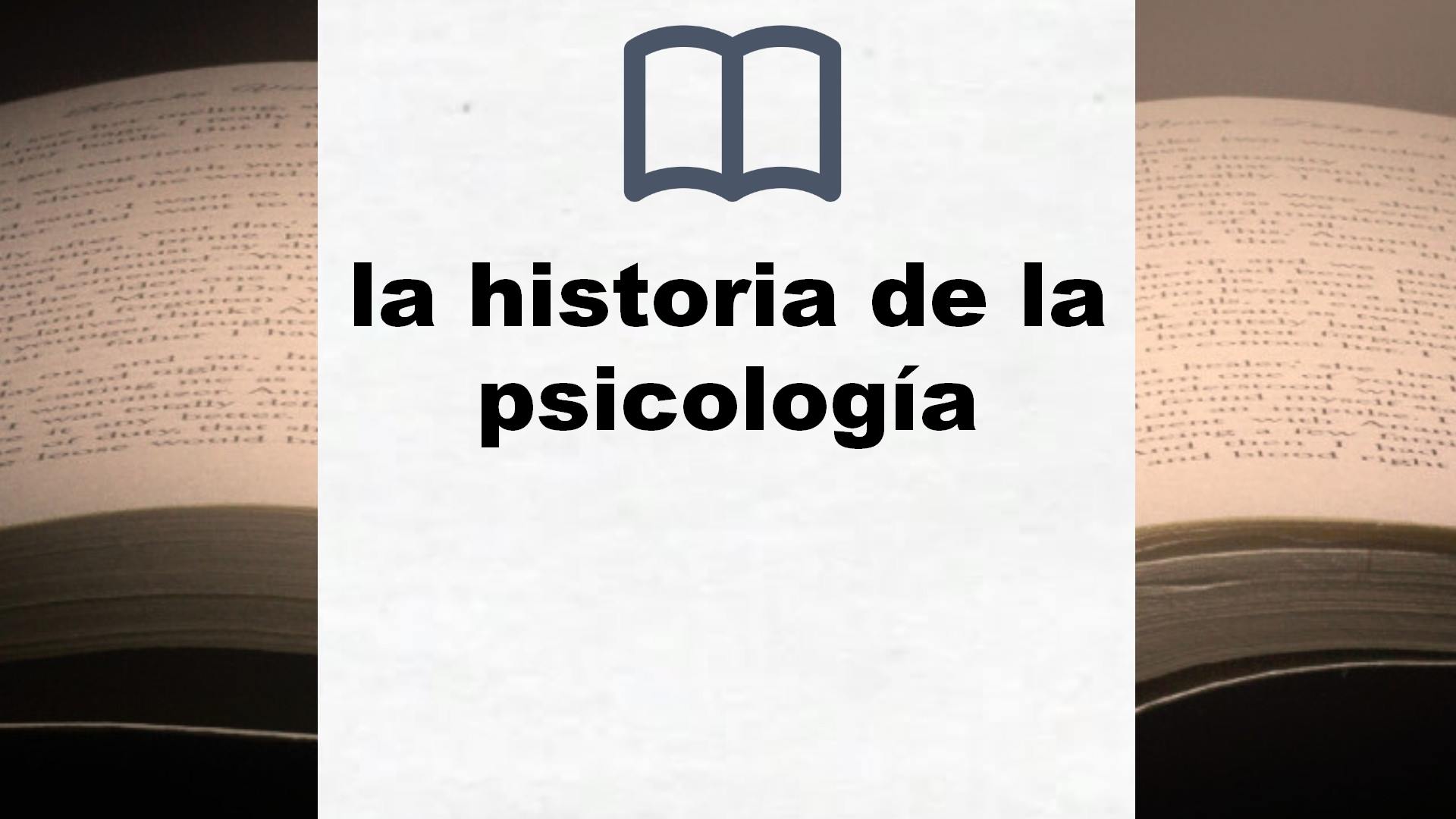 Libros sobre la historia de la psicología