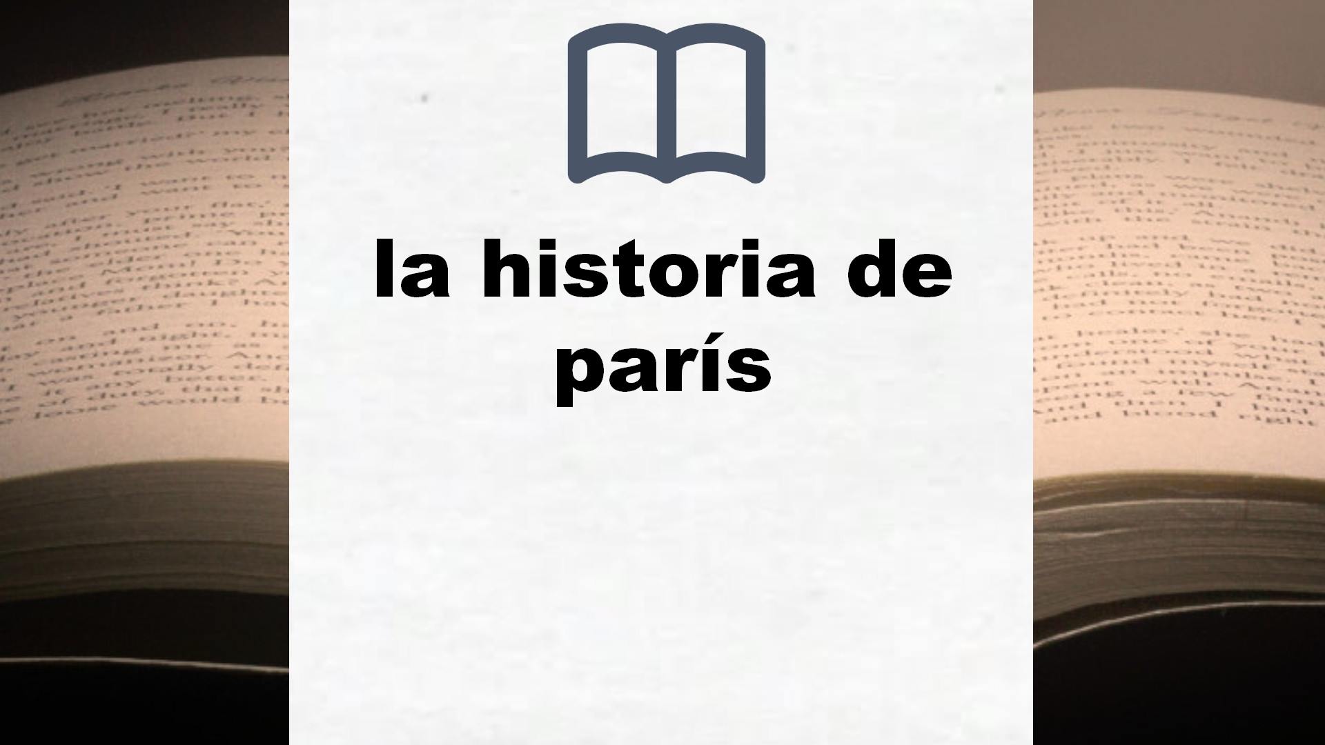 Libros sobre la historia de parís