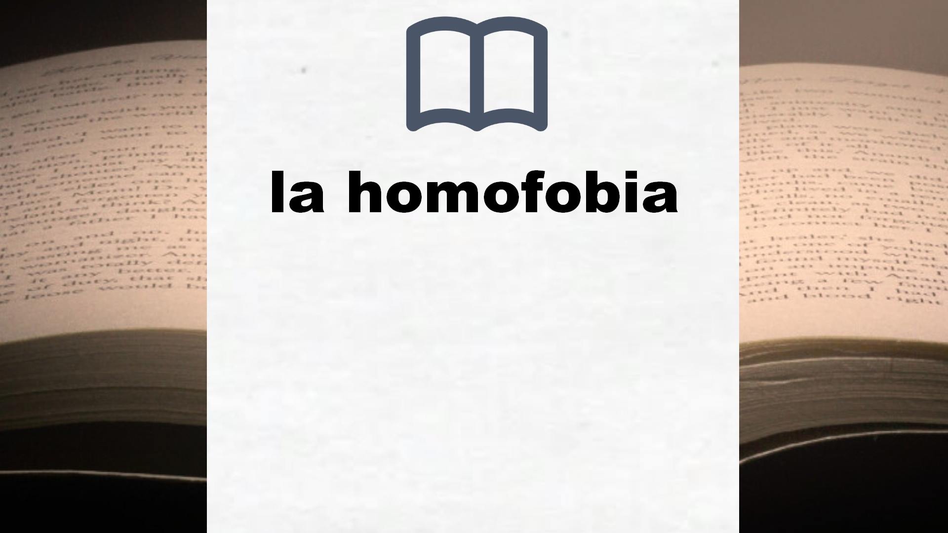 Libros sobre la homofobia
