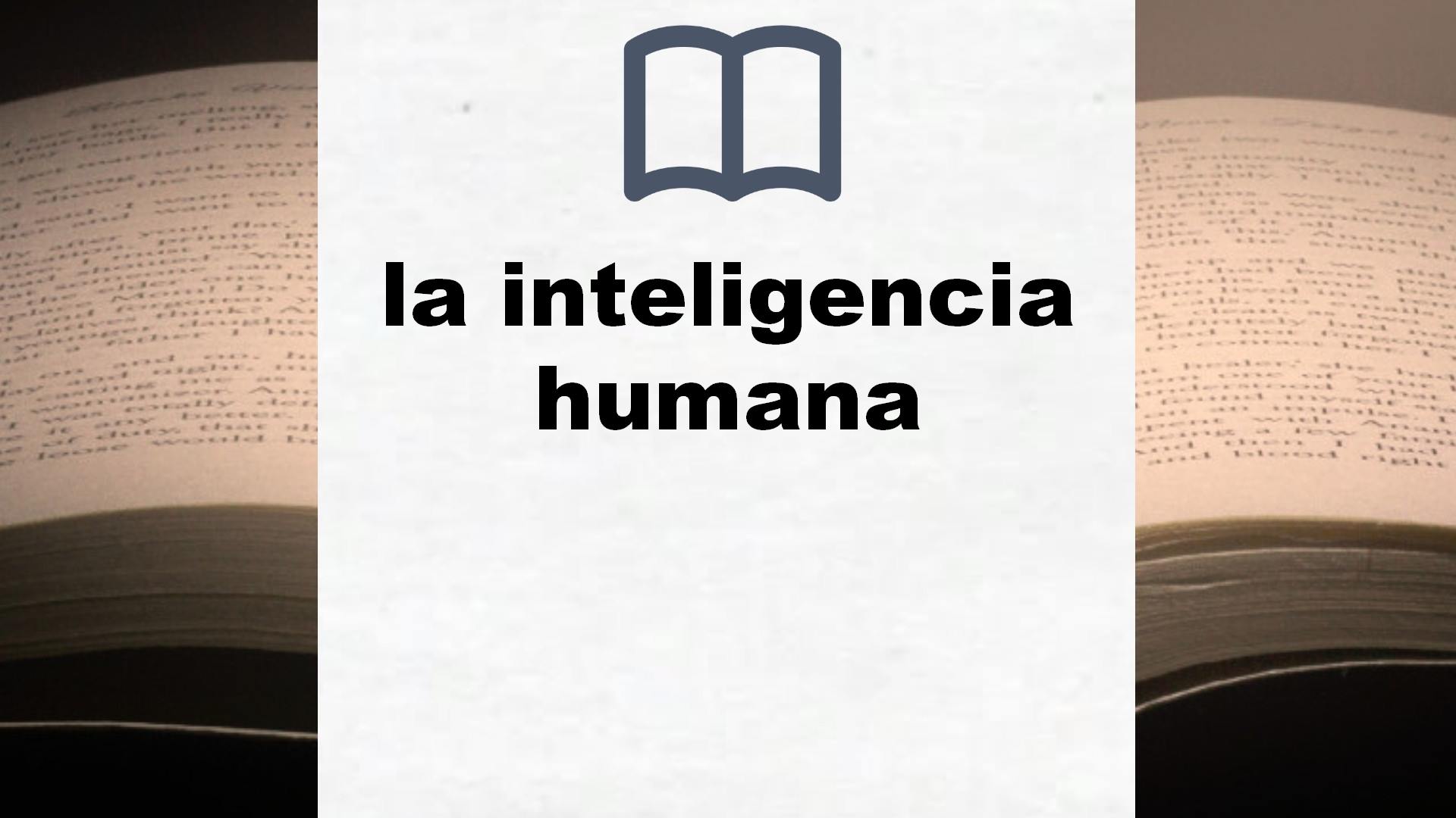 Libros sobre la inteligencia humana
