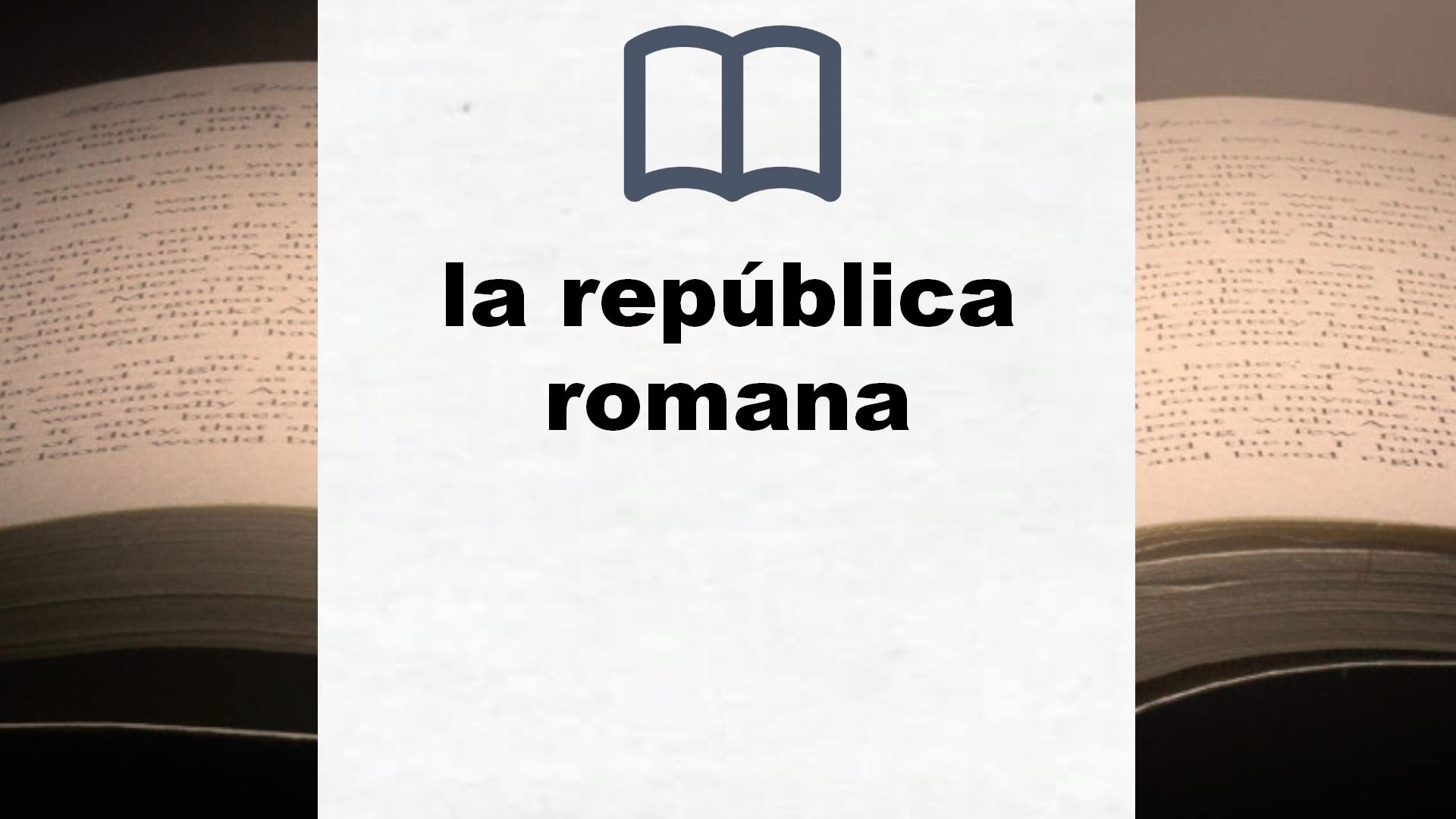 Libros sobre la república romana