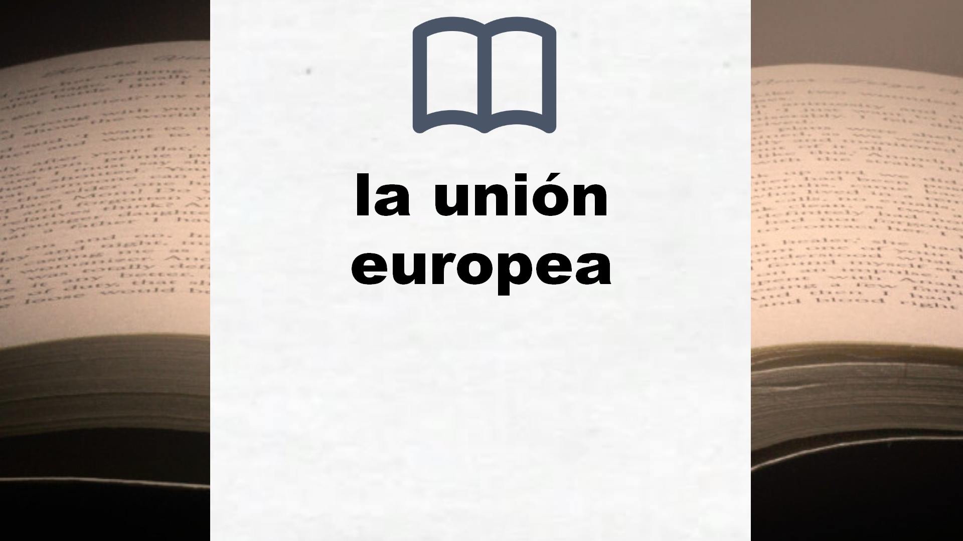 Libros sobre la unión europea