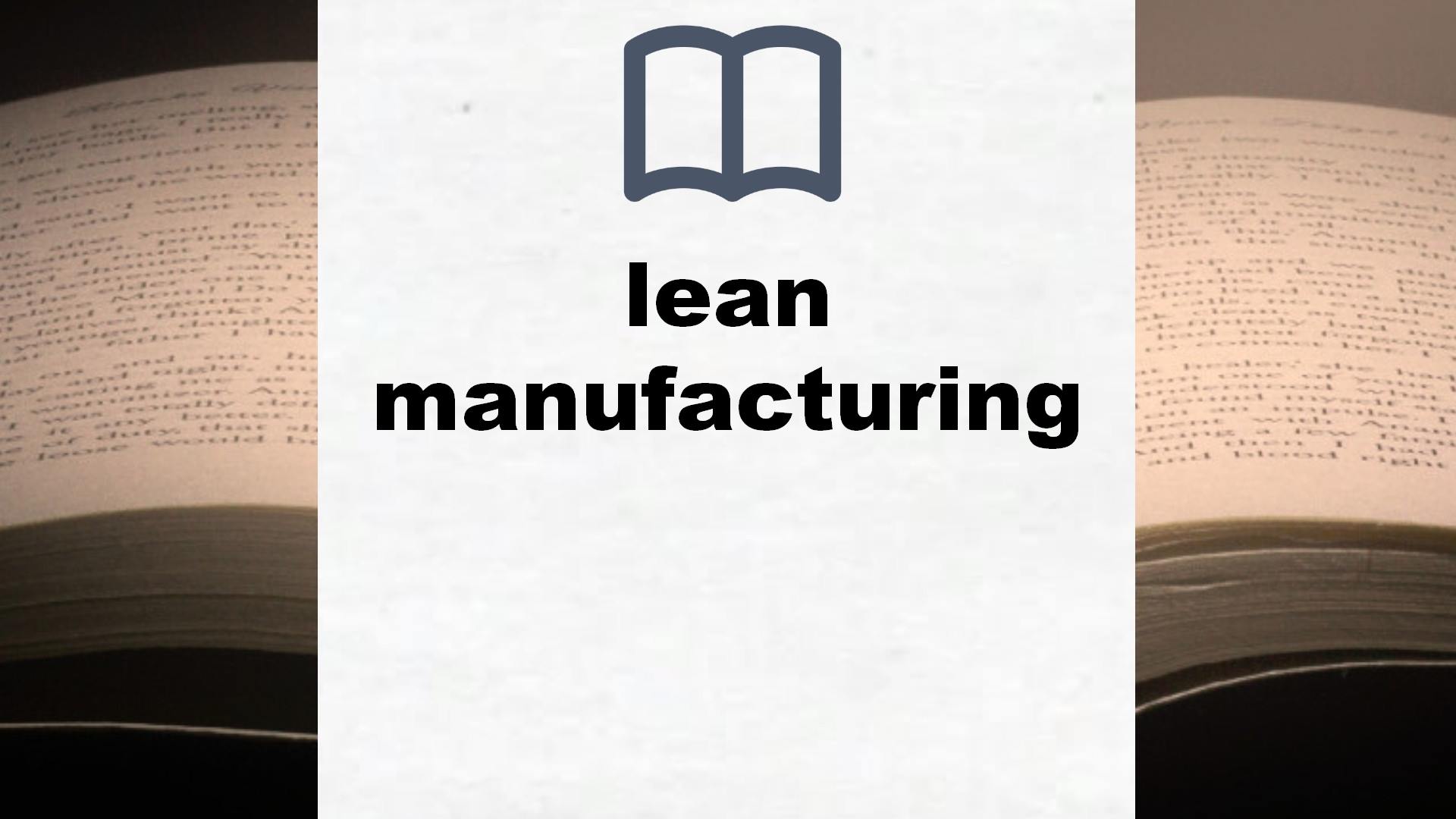 Libros sobre lean manufacturing