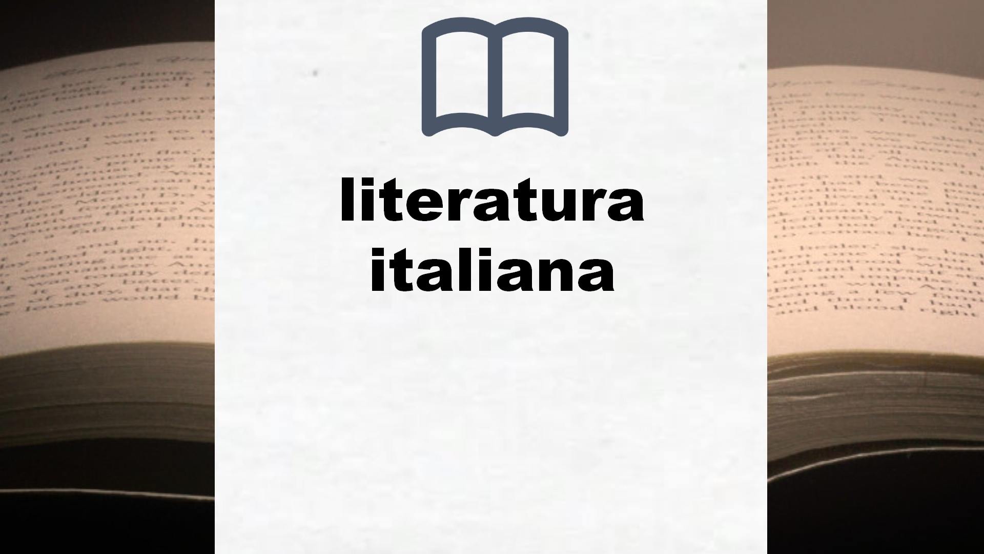 Libros sobre literatura italiana