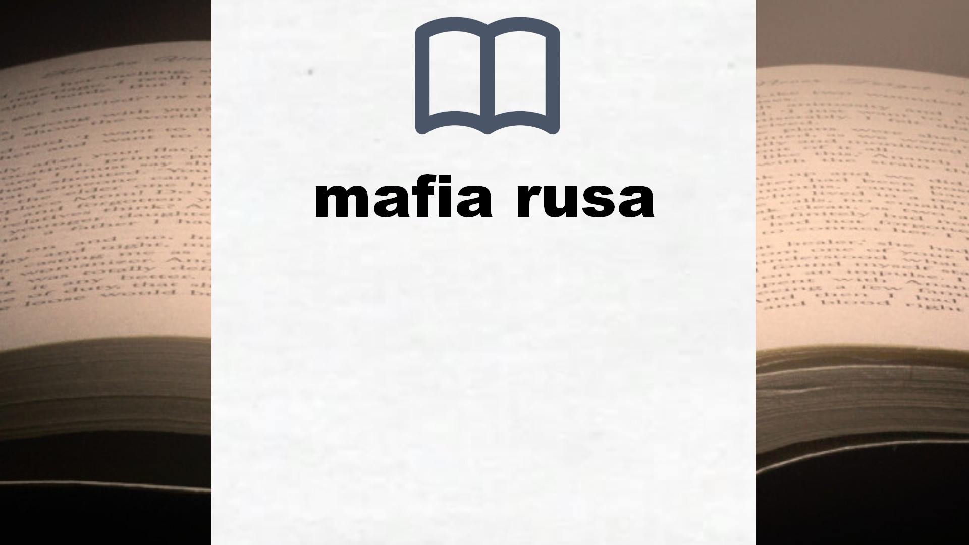 Libros sobre mafia rusa