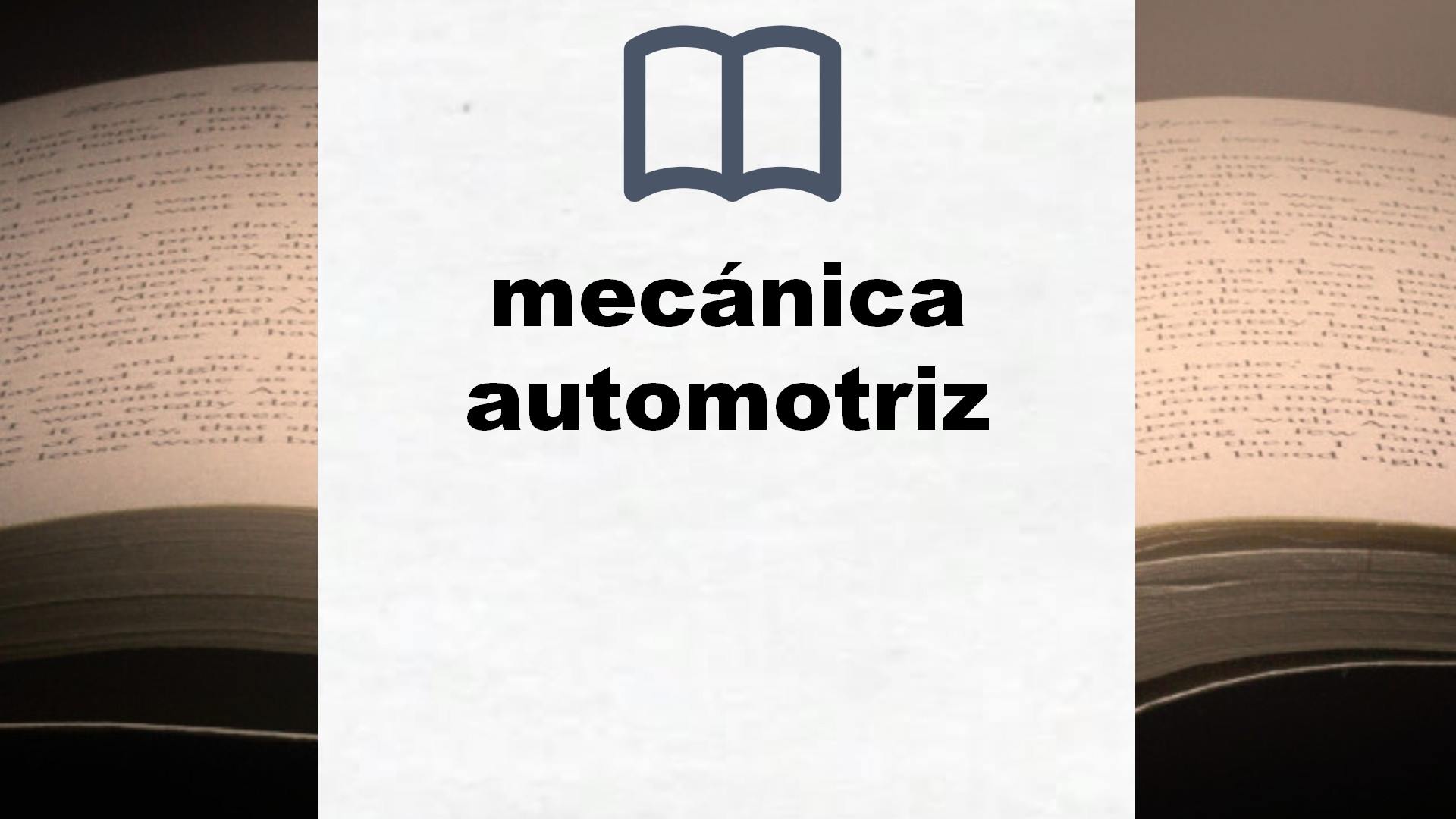 Libros sobre mecánica automotriz
