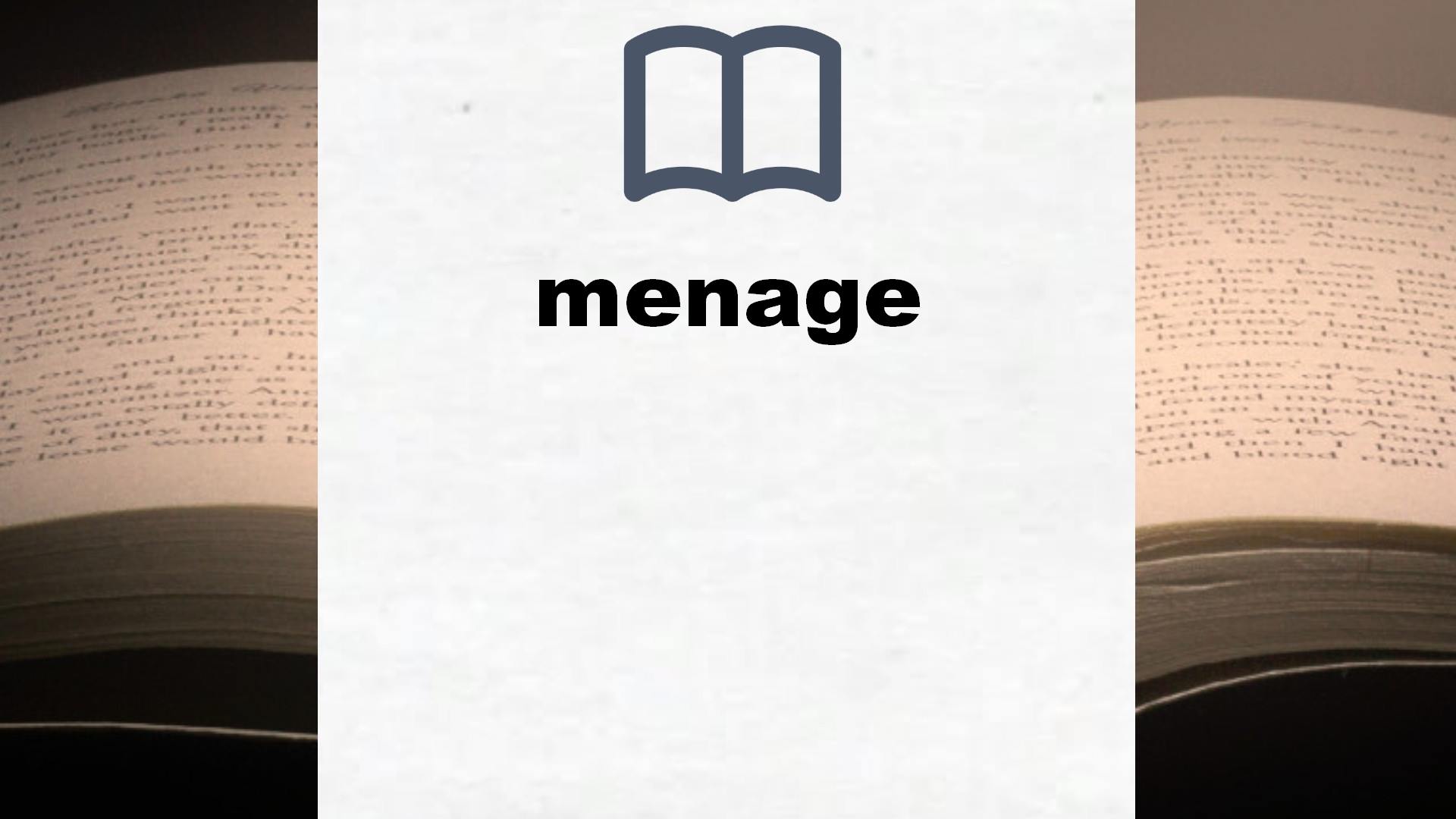 Libros sobre menage
