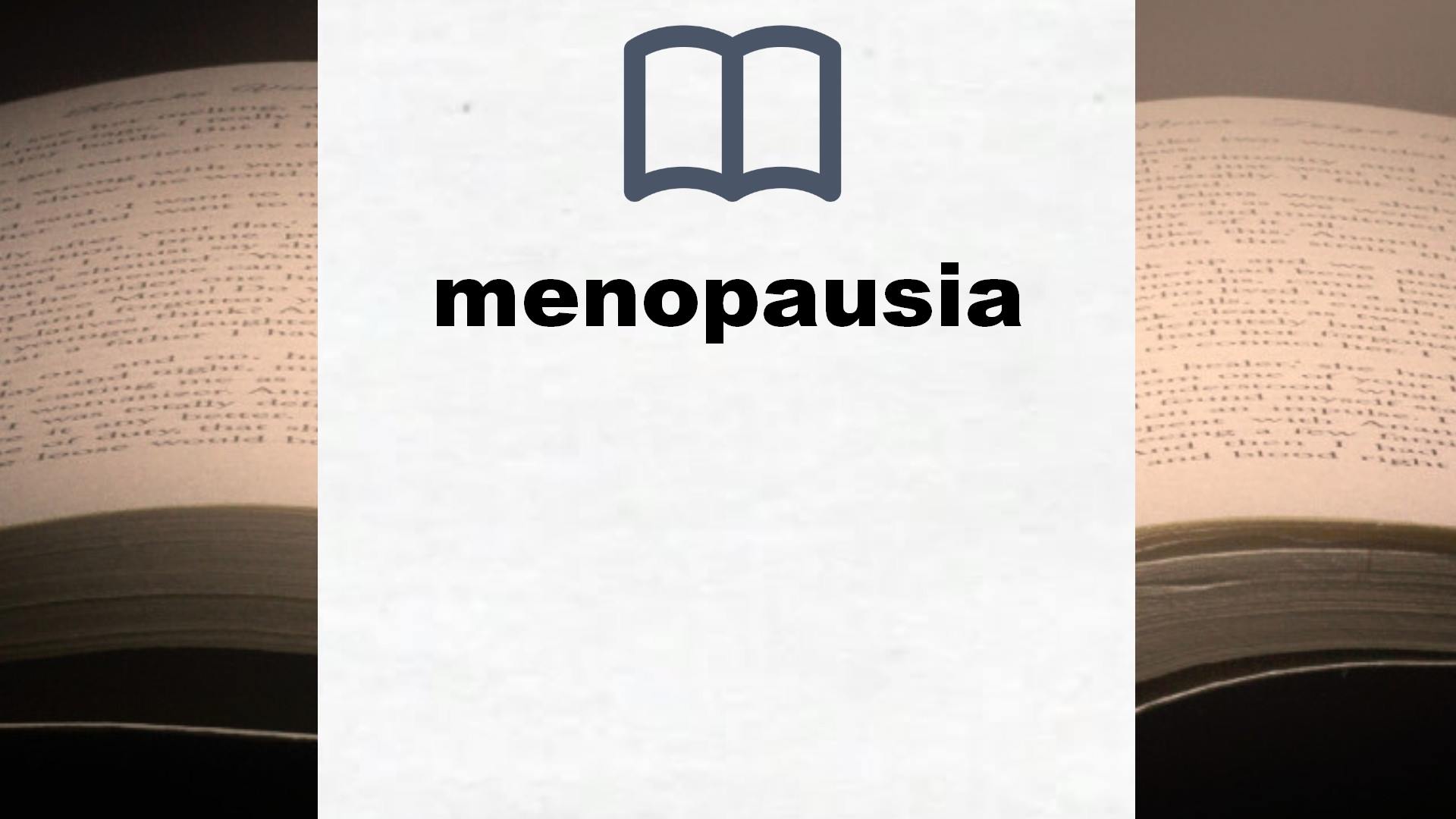 Libros sobre menopausia